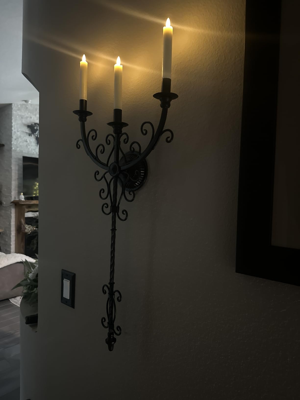 Black Iron Candle Sconces Gothic Wall Candle Holder - Extra Large 28