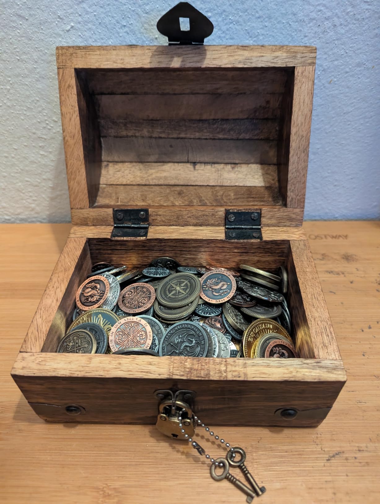 Handmade Pirate Treasure Chest - Wooden Storage Box with Iron Lock & Skeleton Key - Rustic Decorative Jewelry (XL 16 x 11 x 11) customer photo 2