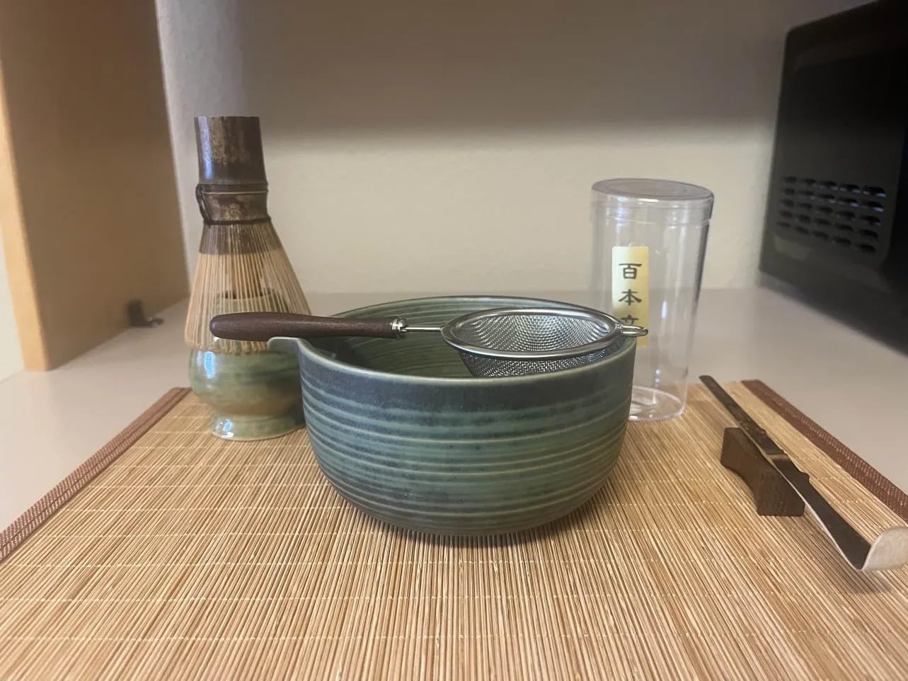7-Piece Matcha Set with Handmade Bowl & 100-Prong Purple Bamboo Whisk | Gilded Artisan Finish | Bamboo Tea Mat Included | 100-Prong Creamy Foam | Japanese Tea Ceremony | Gift for Matcha Lovers customer photo 1