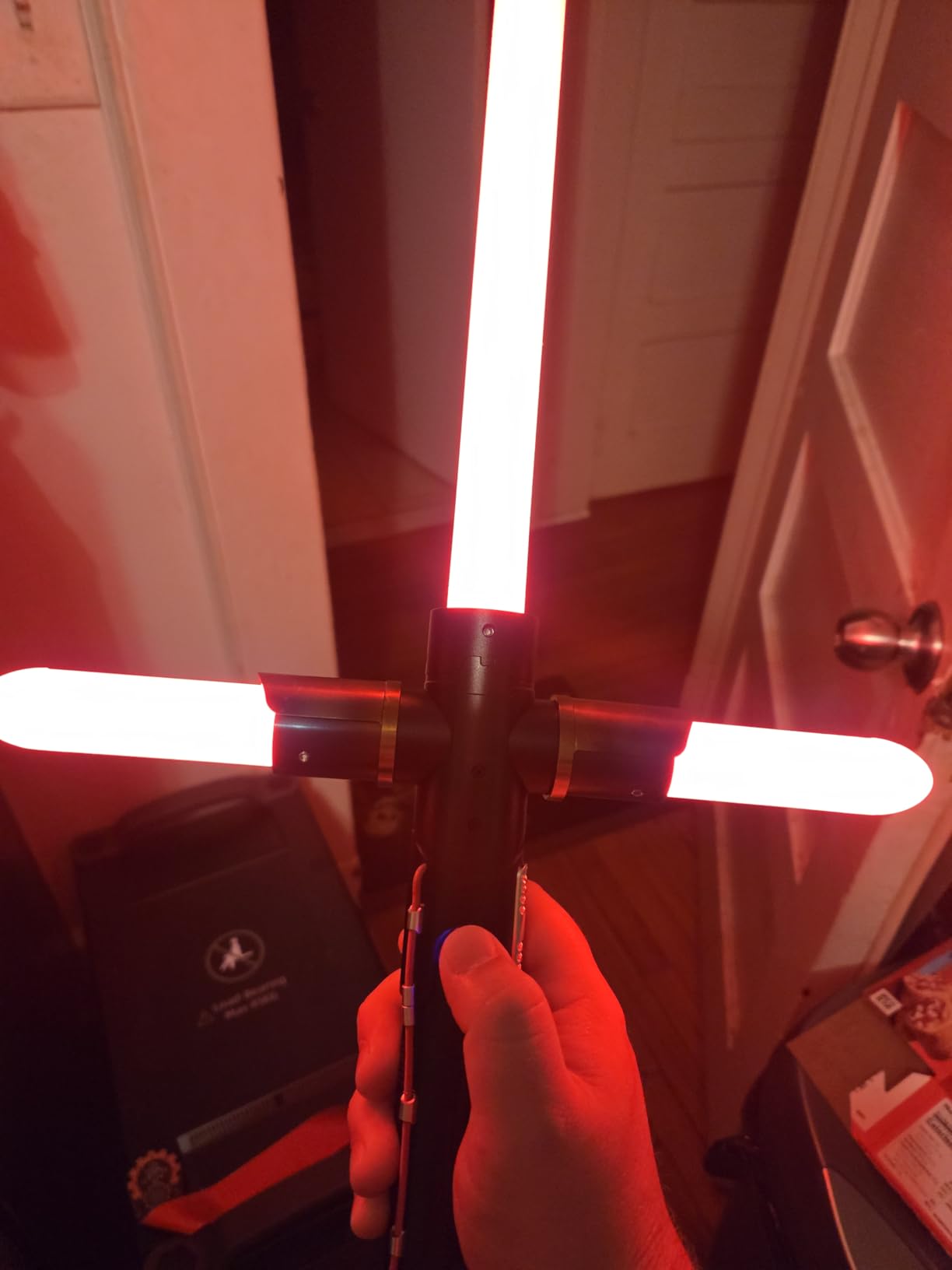 Heavy Dueling Light Saber Motion Control Smooth Swing Crossguard Light Saber with 12 RGB Colors 16 Sound Fonts Heavy Metal Handle and Replaceable Blade, Light Sabers for Adults customer photo 1