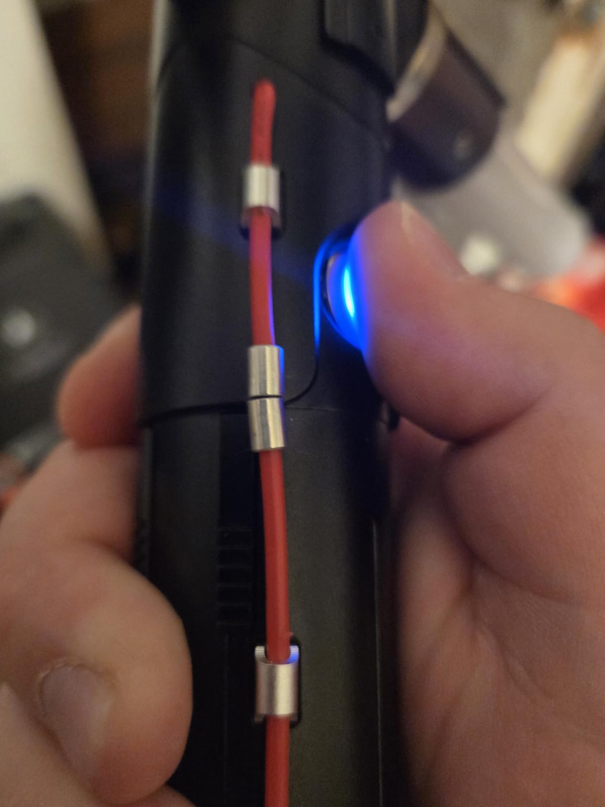 Heavy Dueling Light Saber Motion Control Smooth Swing Crossguard Light Saber with 12 RGB Colors 16 Sound Fonts Heavy Metal Handle and Replaceable Blade, Light Sabers for Adults customer photo 2