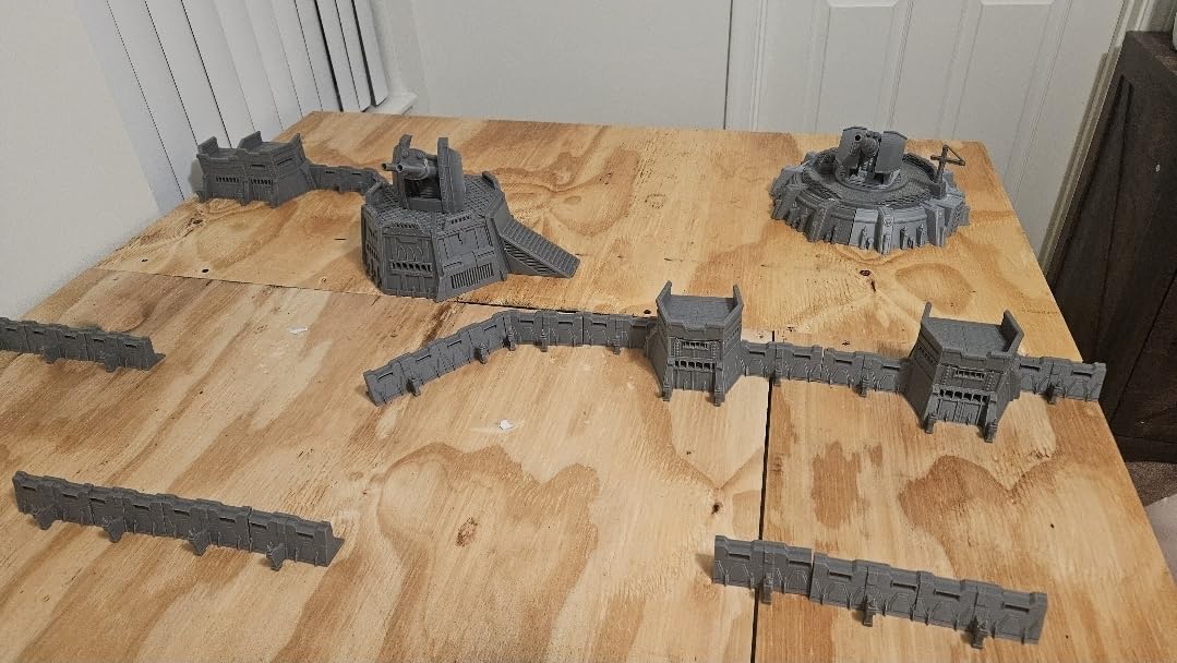 Tabletop Terrain Wall of Saints Collection, Complete Fortress Set with Artillery, Defense Walls, Double Tower, Hybrid Bunker for 28mm-32mm Wargames (Full Set) customer photo 2