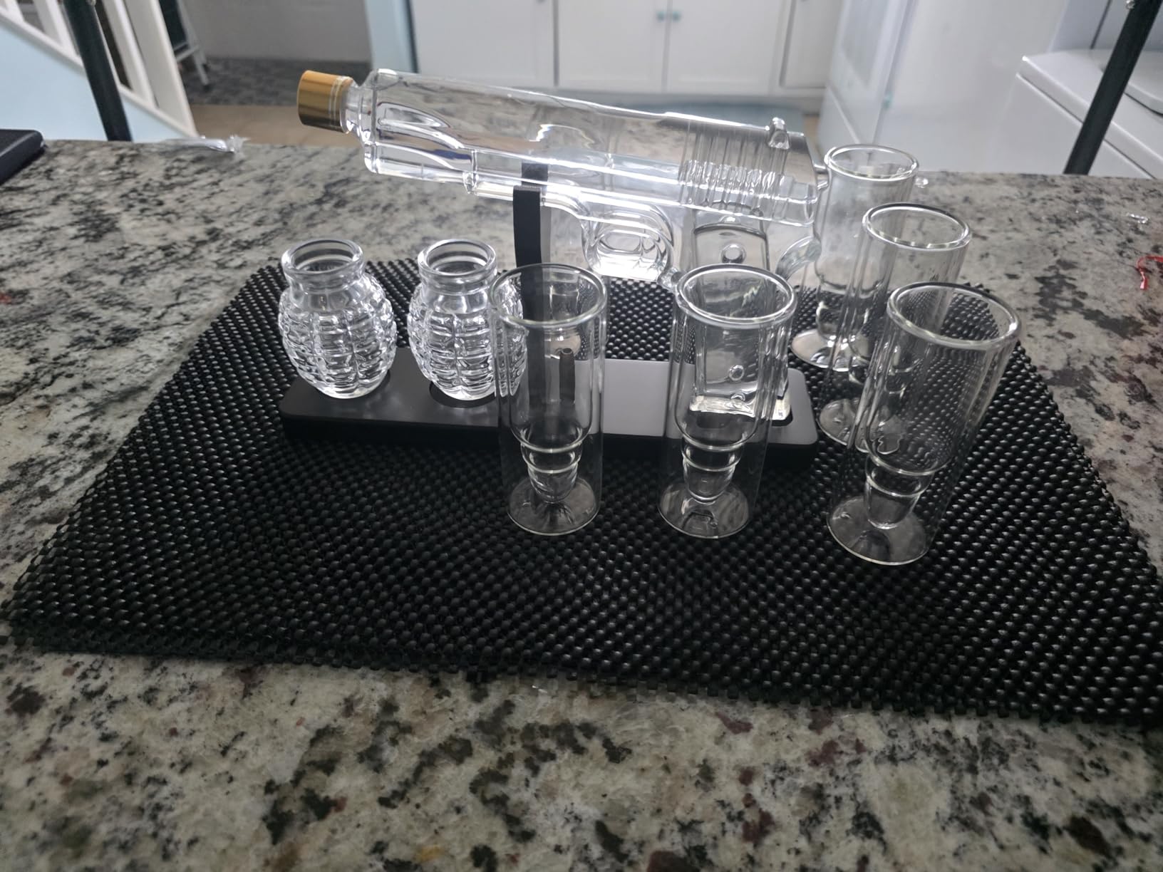 TheWineThings Whiskey Decanter Gift Set with 2 Grenade Glasses, Skull | Cool Decanter with Wooden Stand, Luxury Gift Box and Card, Unique Options for Men, Dad, Husband, and Military Enthusiasts customer photo 2