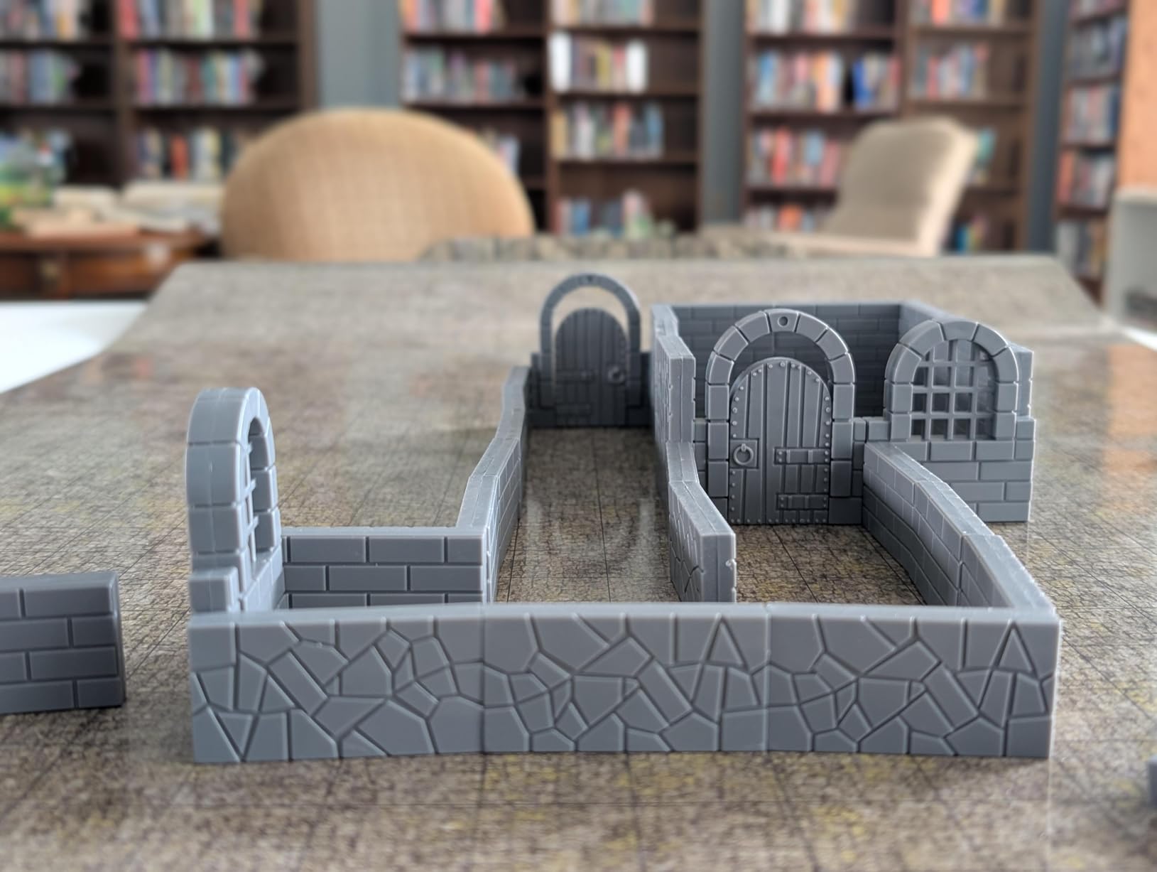 CZYY Magnetic Dungeon Tiles, 58 PCS Modular Terrain Set for RPGs, Basic Set | Double-Sided Texture, Paintable Gray Plastic, Quick Build 3D Battle Maps, Fits 25-32 mm Miniatures, Gift for DM & RPG Player customer photo 1