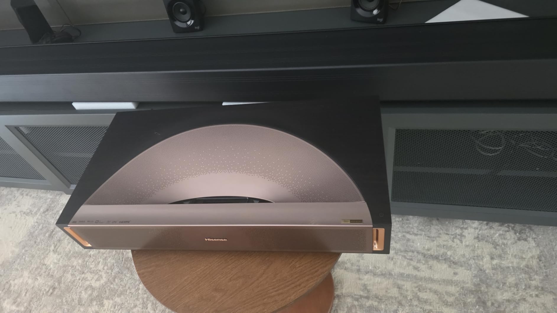 Hisense PT1 Ultra Short Throw Triple Laser Projector, 4K UHD, Google TV, 80 inch to 150 inch, 2500 Lumens, 3000:1 Contrast, IMAX Enhanced, Dolby Vision & Atmos, 3D, 240 High Refresh Rate customer photo 2