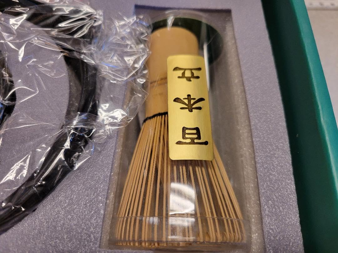 Matcha Whisk Set, 8 Pcs Gold Plum Blossom Matcha Kit for Japanese Tea Ceremony, Ceramic Bowl with Spout, Bamboo Whisk, Spoon, Scoop, Sifter, Towel, Gift for Beginners and Matcha Lovers(Green) customer photo 2