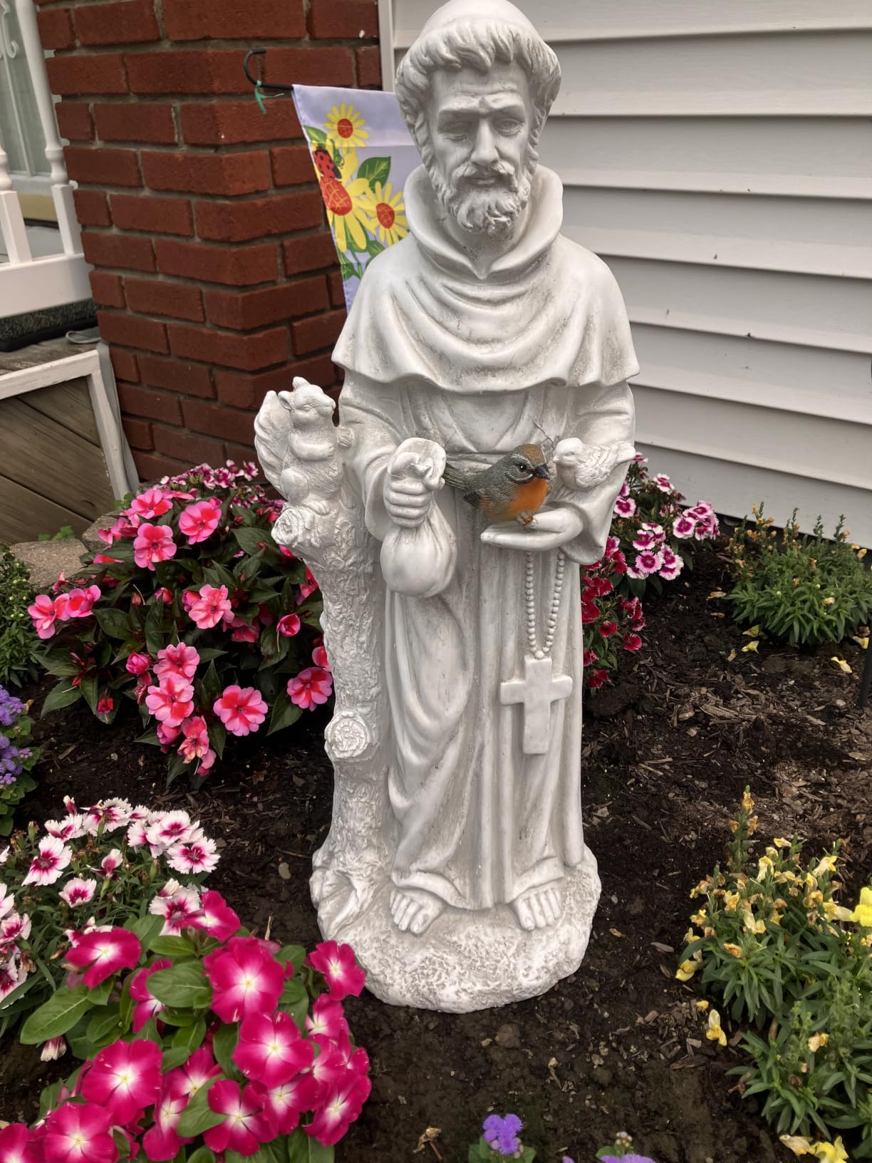 Praying Angel Statue Outdoor, Large Standing Garden Decor Figurine - Catholic Sculpture for Yard, Patio, or Cemetery, Memorial Guardian Angel Figurine customer photo 1