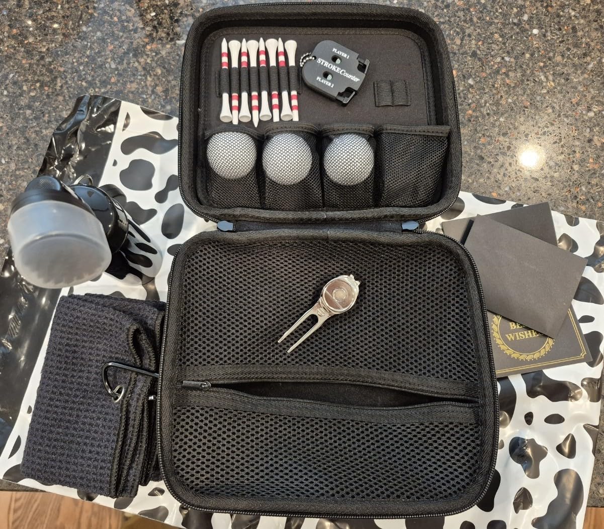 Golf Gift for Men and Women - Golfing Accessories Kit Golf Gift Set for Birthday Valentines Day with Handy Case, Balls, Tees, Divot Tool, Score Counter, Club Cleaner, Towel, Card for Golfer customer photo 2