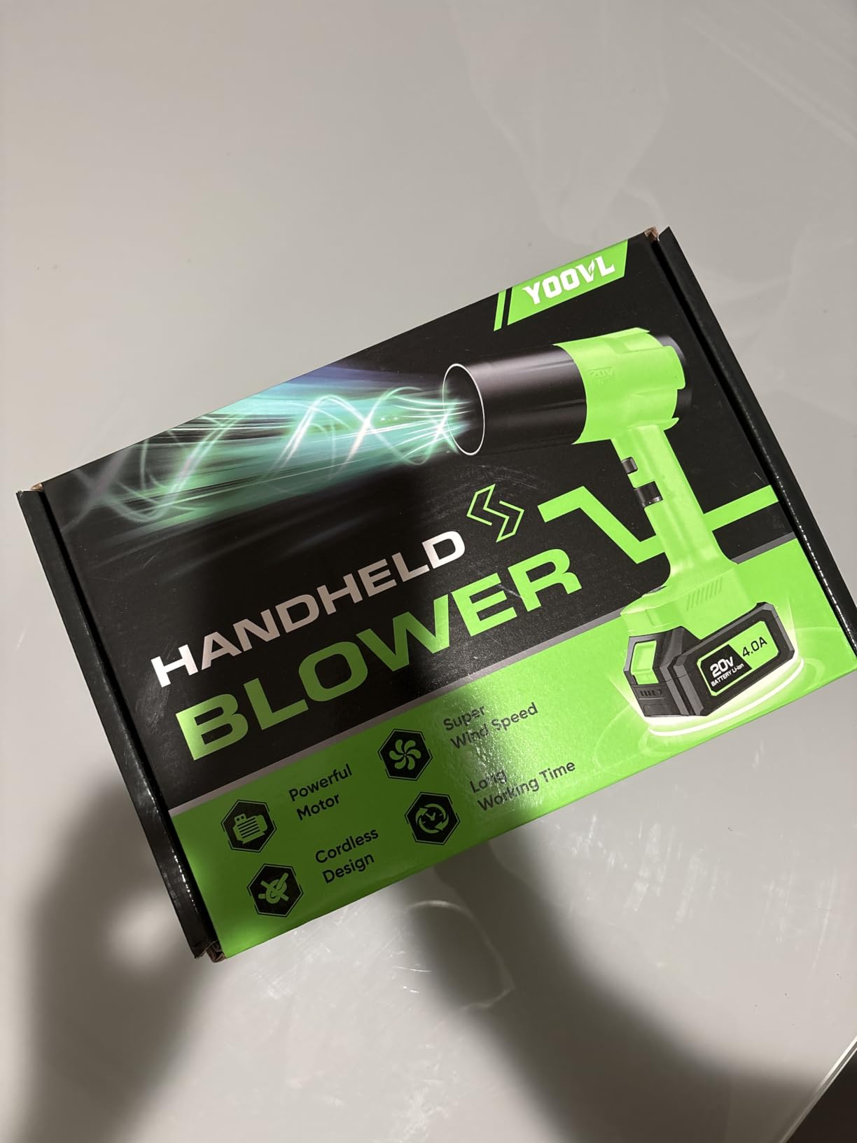 Leaf Blower Cordless, Handheld Leaf Blower with 2 X 4.0Ah Battery and Charger, Snow Blower with 6 Speed Modes, Lightweight Blowers for Lawn Care, Patio, Yard, Blowing Snow, Leaves, Dust customer photo 2