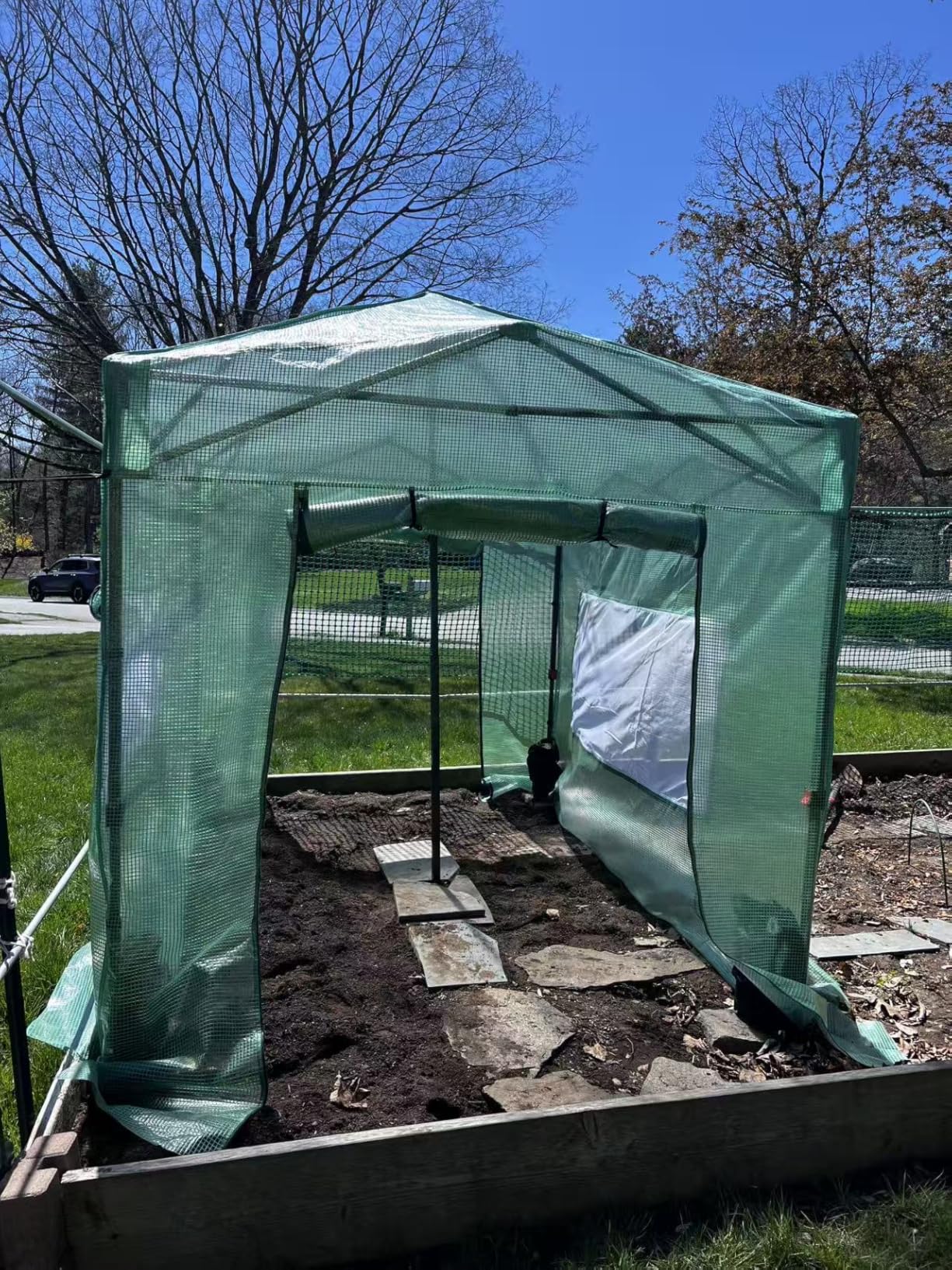 CROWN SHADES 8x6 Pop Up Greenhouse,Walk-in Greenhouse,Green | Pop Up Portable, Center Lock One Push Instant, Roll-Up Door, Mesh Windows & Adjustable Height,Backyard Garden customer photo 2