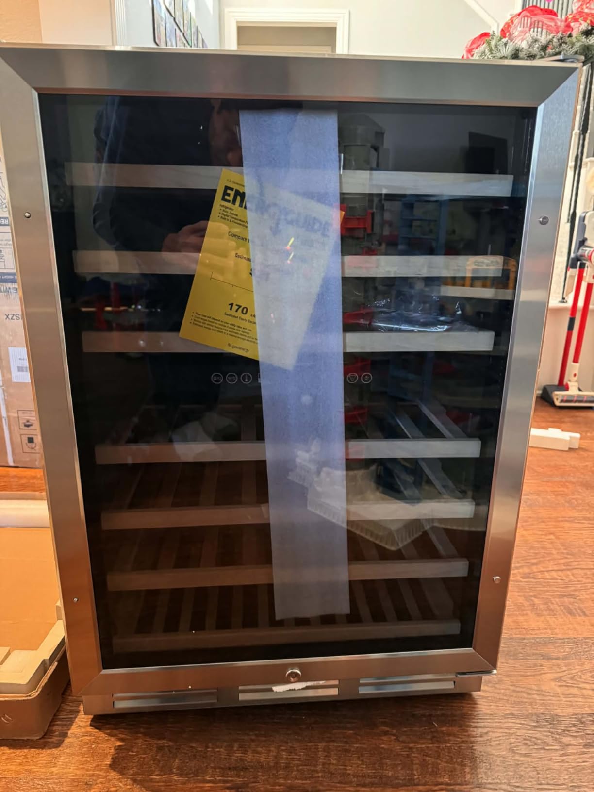 24 inch Wine Fridge Cooler, 54 Bottle Dual Zone Wine Fridge, 40-65°F Built in&Freestanding Under Counter Wine Refrigerator with glass door, Wine Cooler for Home Office, Safety Lock customer photo 2