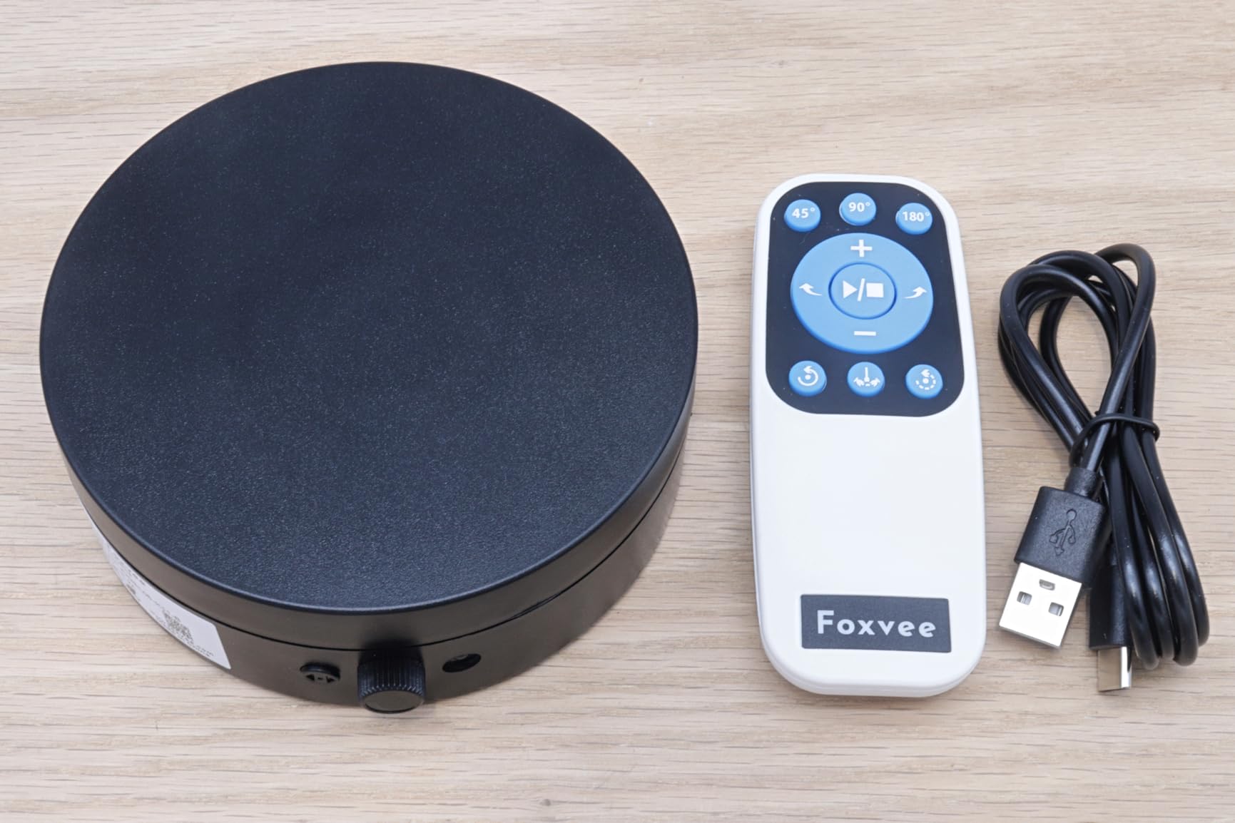 Remote-Controlled Motorized Turntable,360° Silent Spinning Display Stand,Speed-adjustable Rotating Platform,Multi-mode Rotating Display Base,Rotating Display Stand For Showcase(4.53inch/White) customer photo 1
