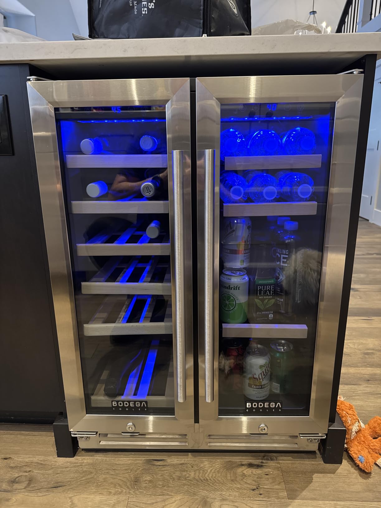 BODEGA 15 Inch Wine Fridge, 30 Bottle Dual Zone Wine Cooler, 41-72℉ Compressor Wine Refrigerator with Tempered Glass Door, Built-in or Freestanding Wine Cooler for Home Kitchen Bar (3.2 cu.ft) customer photo 2