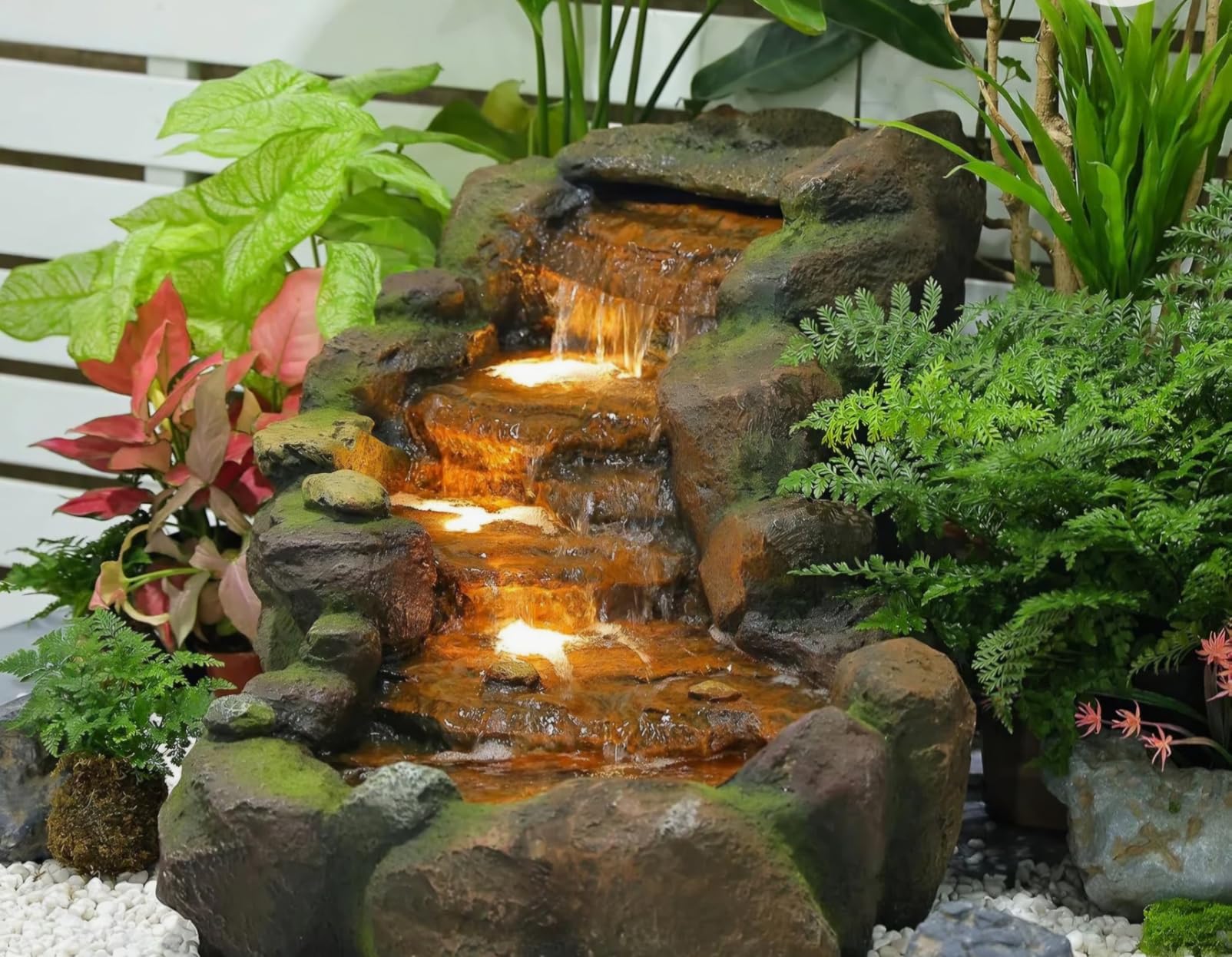 24 Inch Pond Waterfall Spillway with 1200GPH Pump, 304 Stainless Steel Pond Waterfall Kit with 9.8FT Corrugated Tube, Pond Waterfall Box for Outdoor Pond Waterfall System Garden Decor-P46 customer photo 2