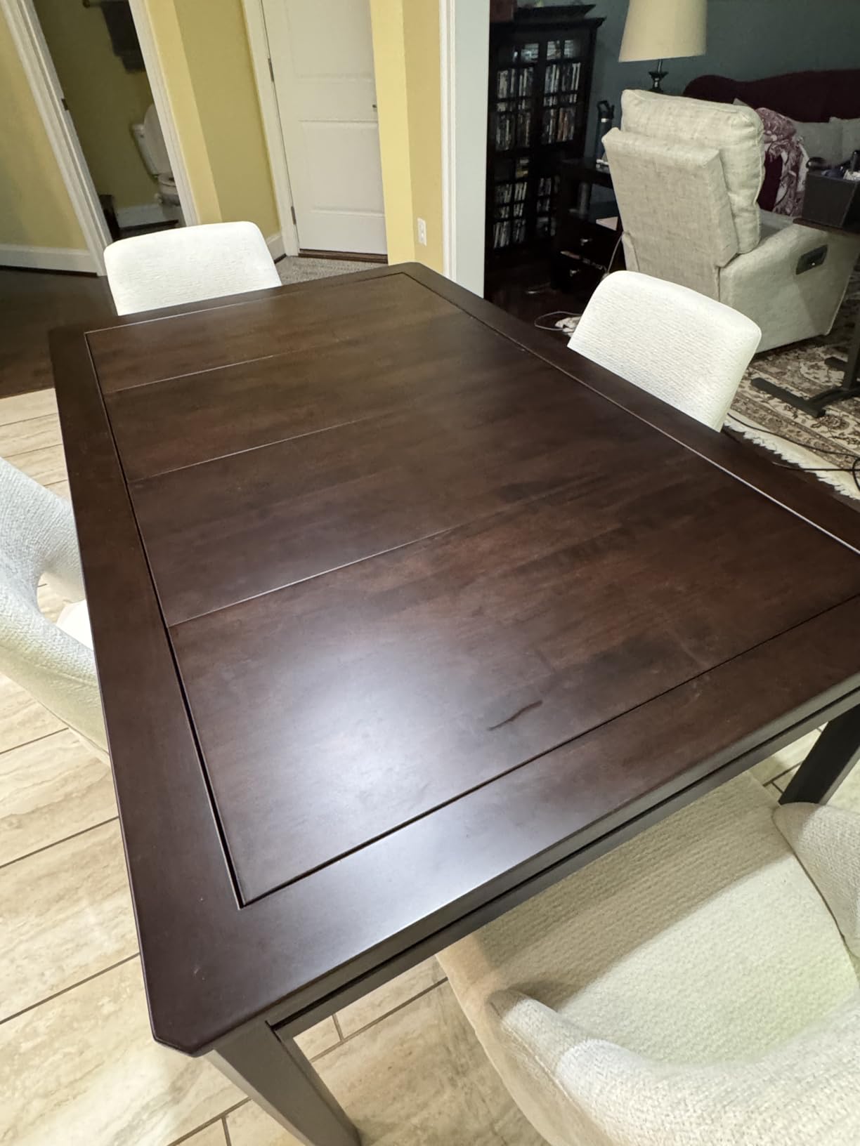 Solid Wood Board Game Table with Removable Table Top for 4-6 Players, Gaming Table and Dining Includes Play Mat and Detachable Cup Holders with 55
