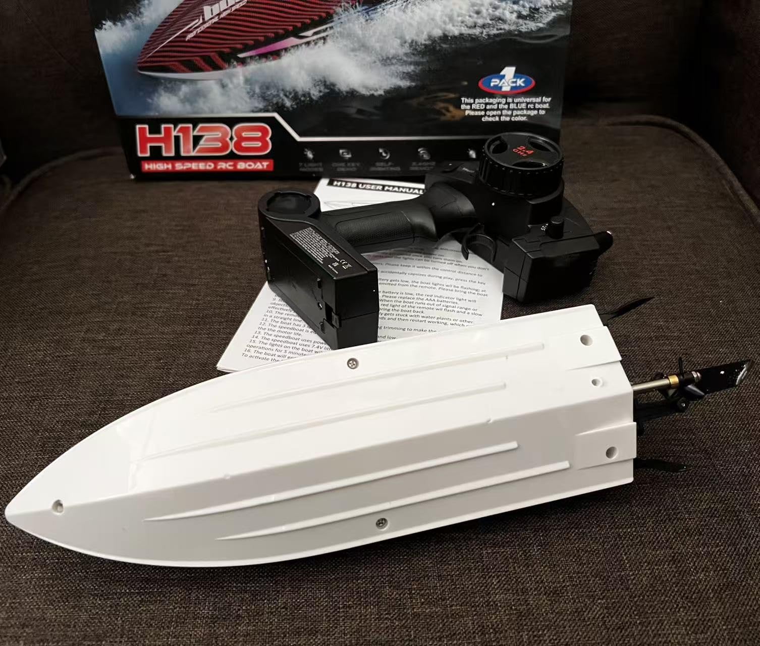 RC Boat for Kids & Adults, Fast Remote Control Boat 30+KPH, 7 LED Lights, Self-Righting, Water Cooling, Fully Waterproof customer photo 1