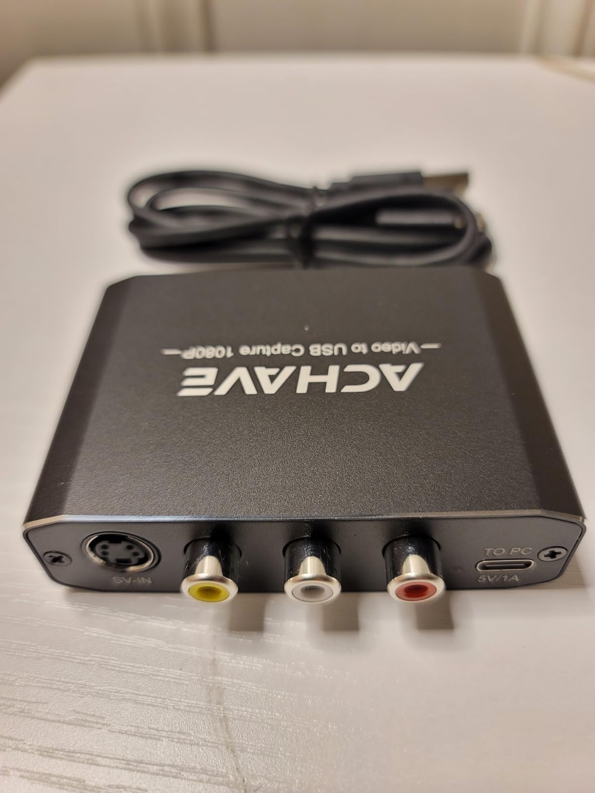 ACHAVE Video to USB Audio Video Capture with HDMI Output, VHS to Digital Converter - Input HDMI, AV, RCA, S-Video, VCR, VHS, Camcorder, Video8, Hi8, DVD, Gaming Systems - USB-C Plug & Play customer photo 1