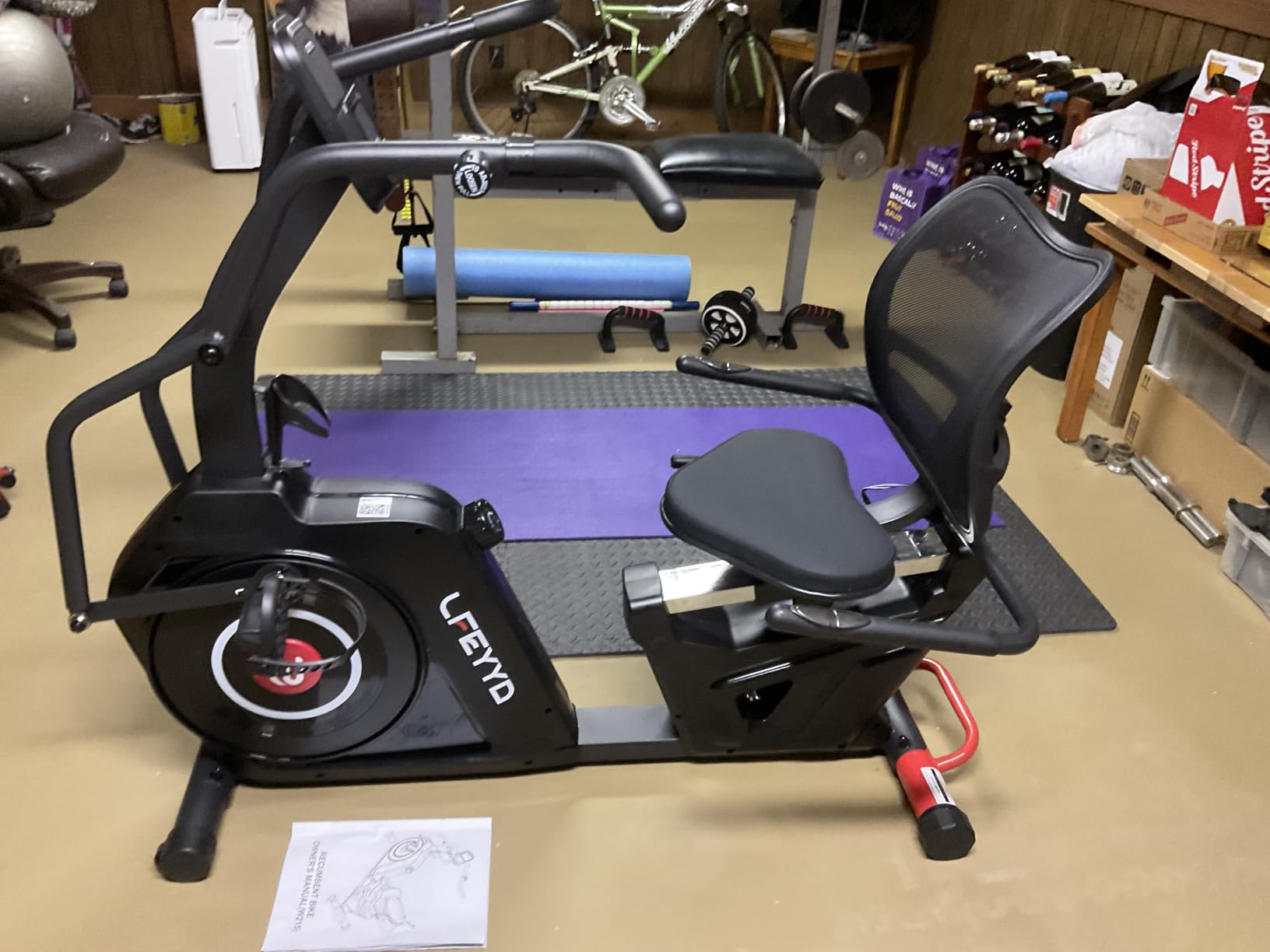 Recumbent Exercise Bike for Home, Stationary Bike with Arm Exerciser, 16-Level Magnetic Resistance, 450LBS Capacity, Bluetooth App, LCD Monitor, Heart Rate, Low-Impact Cardio & Physical Therapy customer photo 1