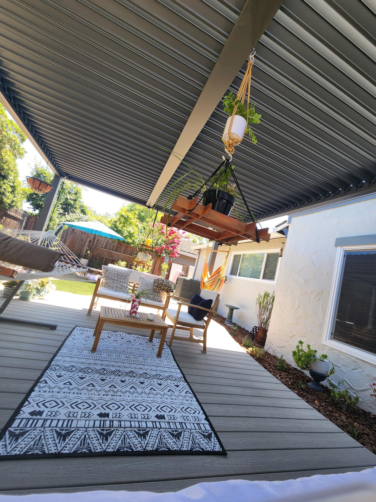 12x16FT Louvered Pergola, Modern Style Outdoor Pergola with Adjustable Louvered Roof, Reinforced Aluminum Frame, Integrated Drainage System, Hardtop Gazebo for Patio, Deck, Gray customer photo 2