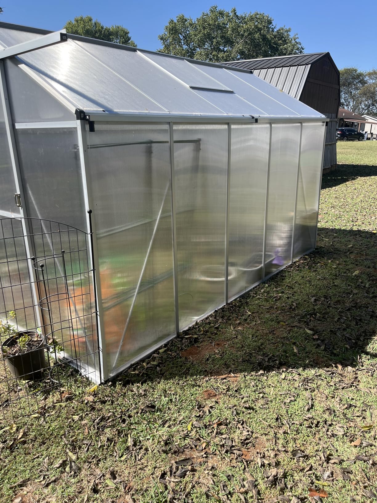 Garvee 8x12 ft Greenhouse - Aluminum Greenhouses for Outdoors, Large Polycarbonate Greenhouse with Roof Vent, Heavy duty Walk-in Green Houses for Outside Garden, Backyard, Patio, Lawn, Easy Assembly customer photo 2
