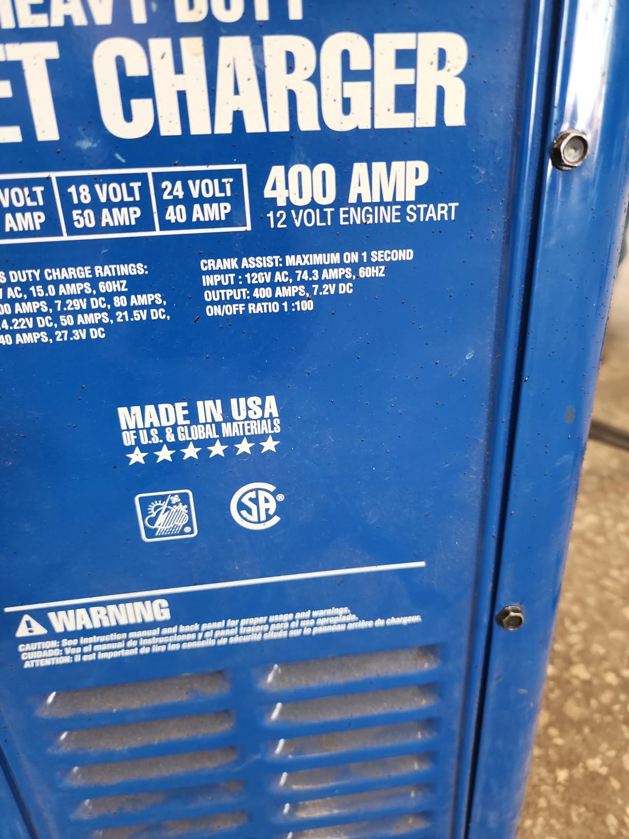 Associated Equipments 6002B 6/12/18/24V 100/80/50/40 Amp 400 Amp Cranking Assist with Wheels customer photo 1