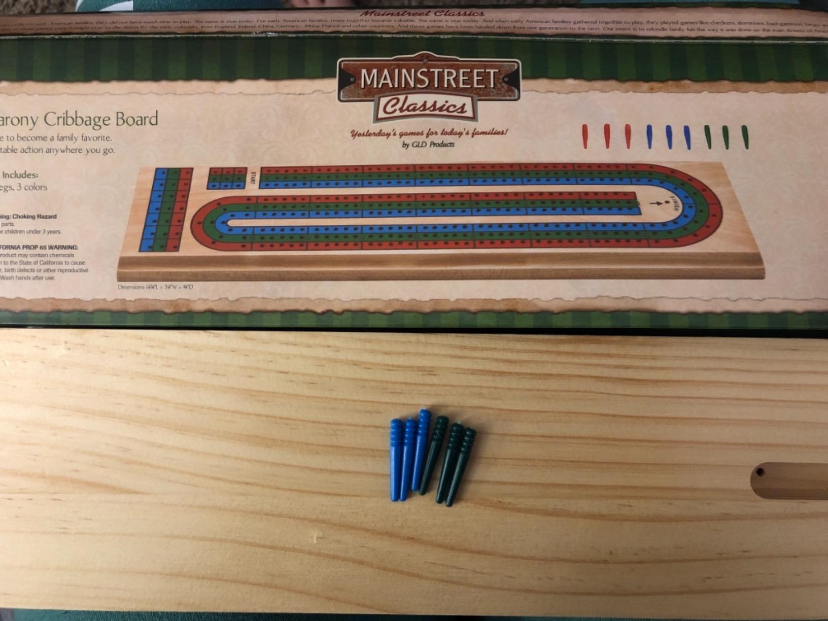 Mainstreet Classics Traditional Wooden Cribbage Board Game Set customer photo 2