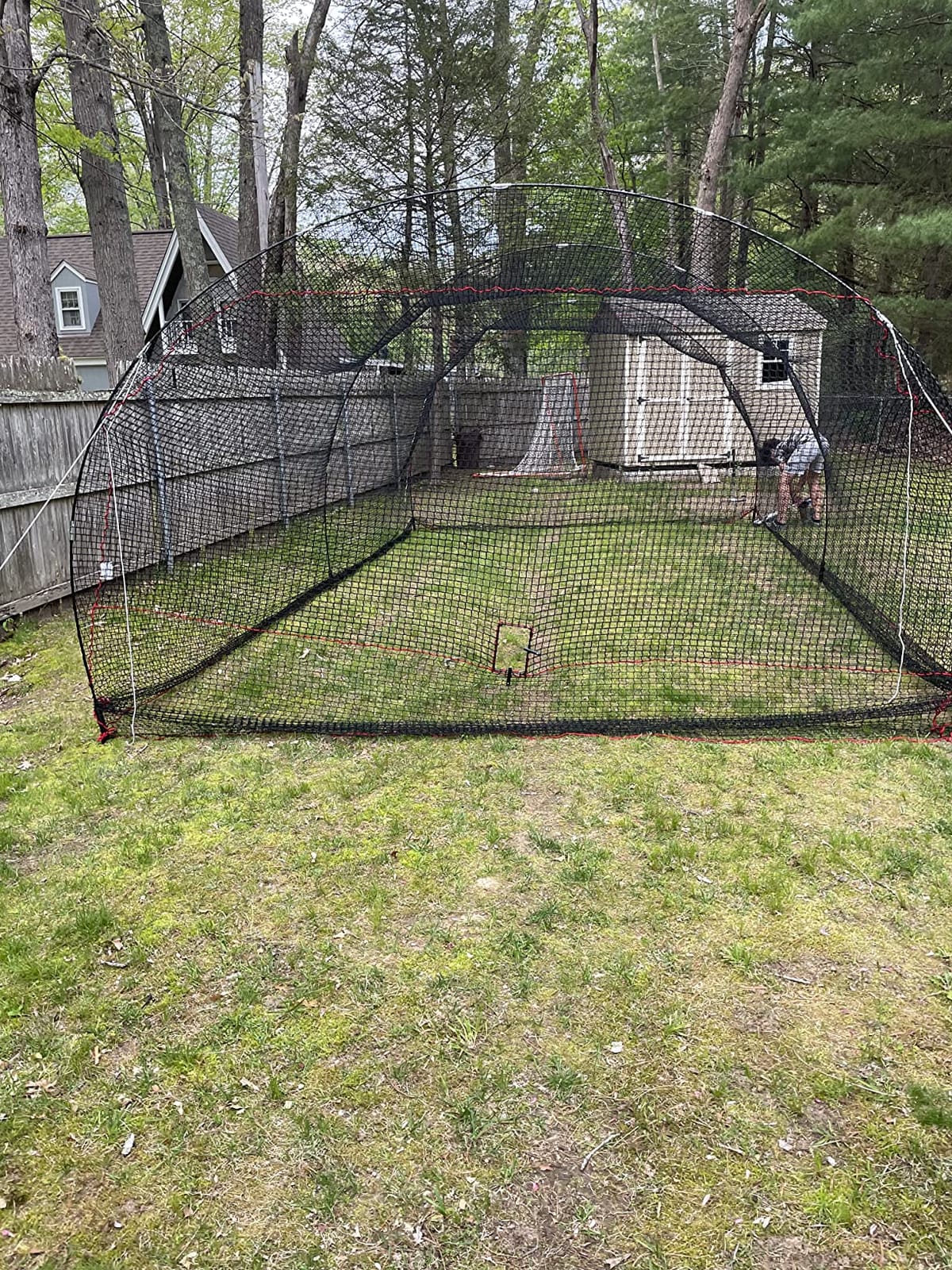 HEATER Sports PowerAlley Baseball & Softball Batting Cage Net & Frame - Heavy-Duty Net with Built-in Pitching Machine Harness for Safety (Machine Not Included) | Ideal for Batting Practice & Training customer photo 2