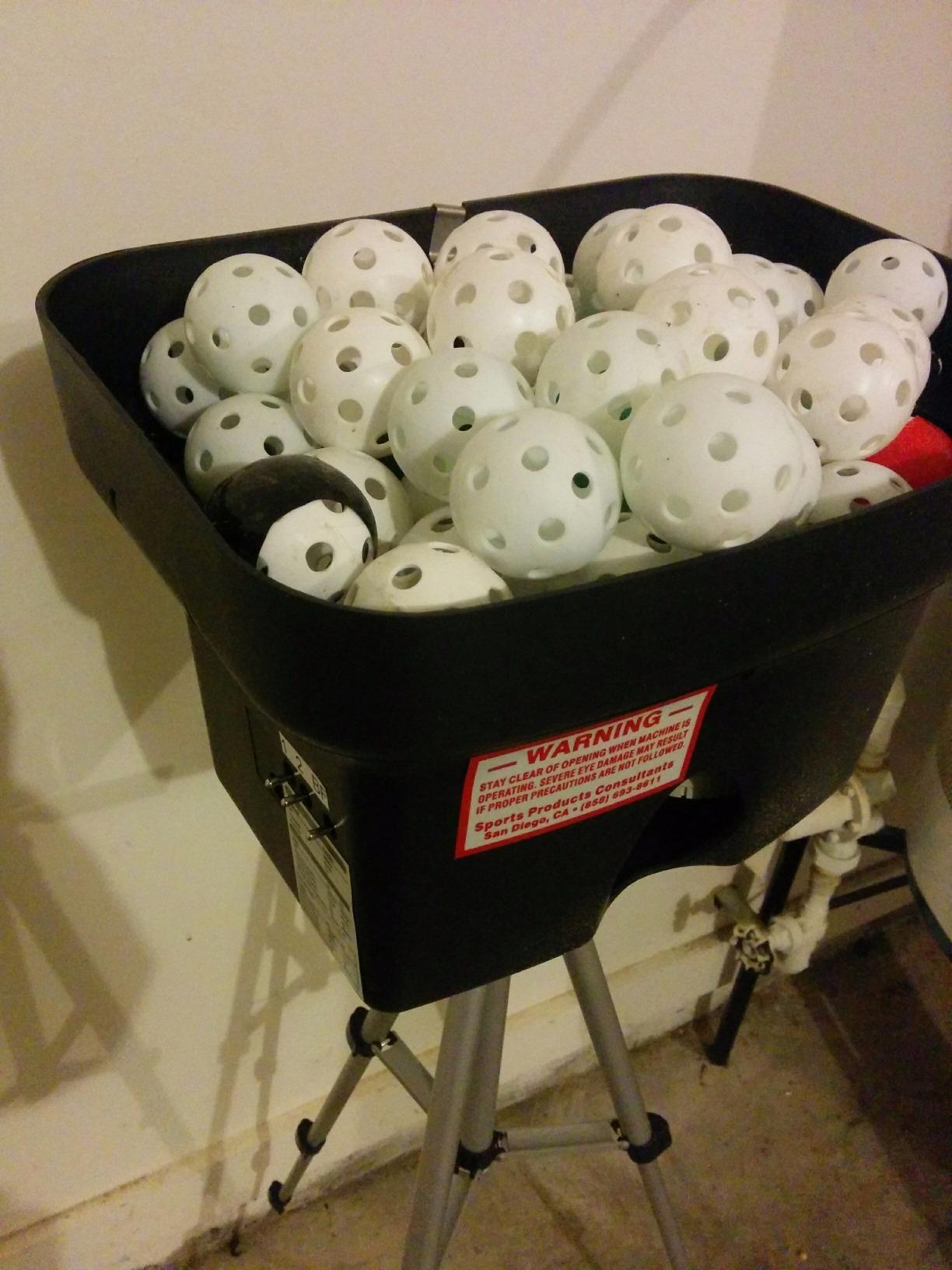 Personal Pitcher Pro Pitching Machine w/48 Small Golf Ball Size Balls | For Indoor/Outdoor Baseball or Softball Training | Curveballs, Sliders, Soft Toss, Fastballs with 4 Speed Settings customer photo 1