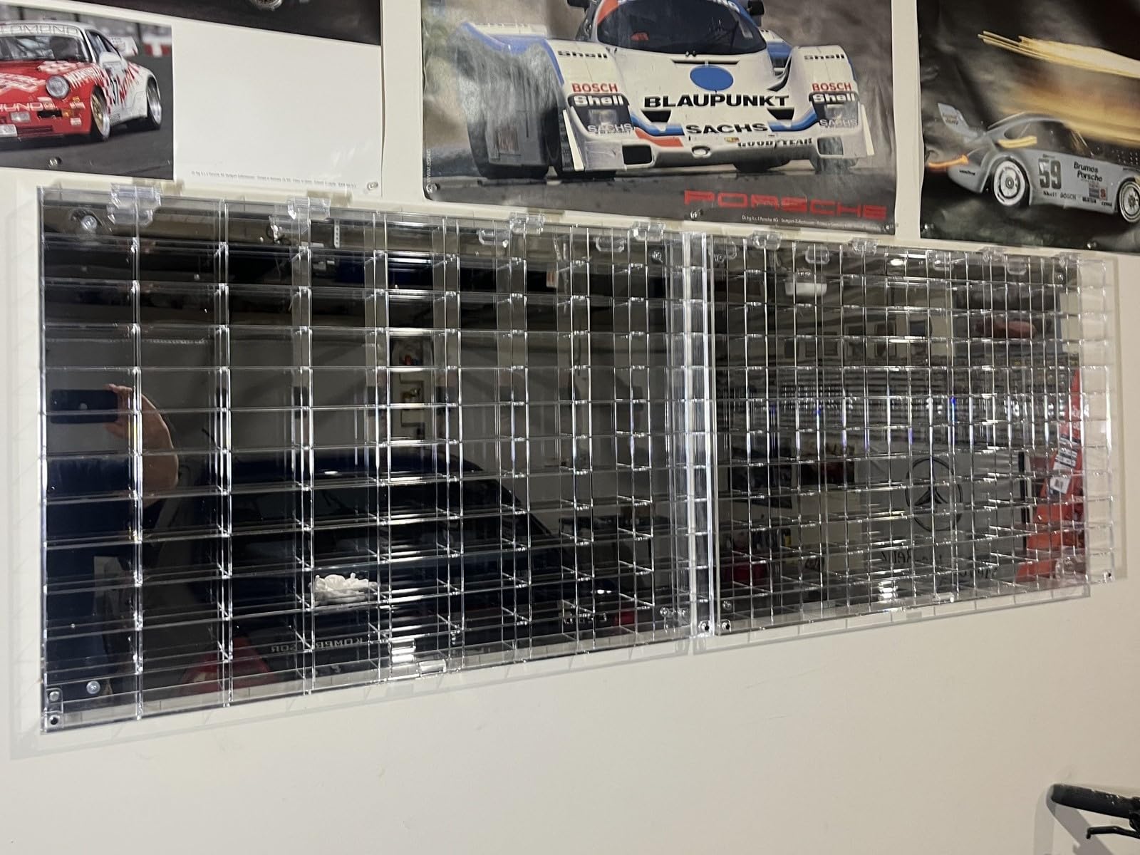 Clear Display Case Wall Cabinet for Hot Small Toy Wheels 1/64 Scale Matchbox Toy Cars Collection Storage Display (56 Slots, 24