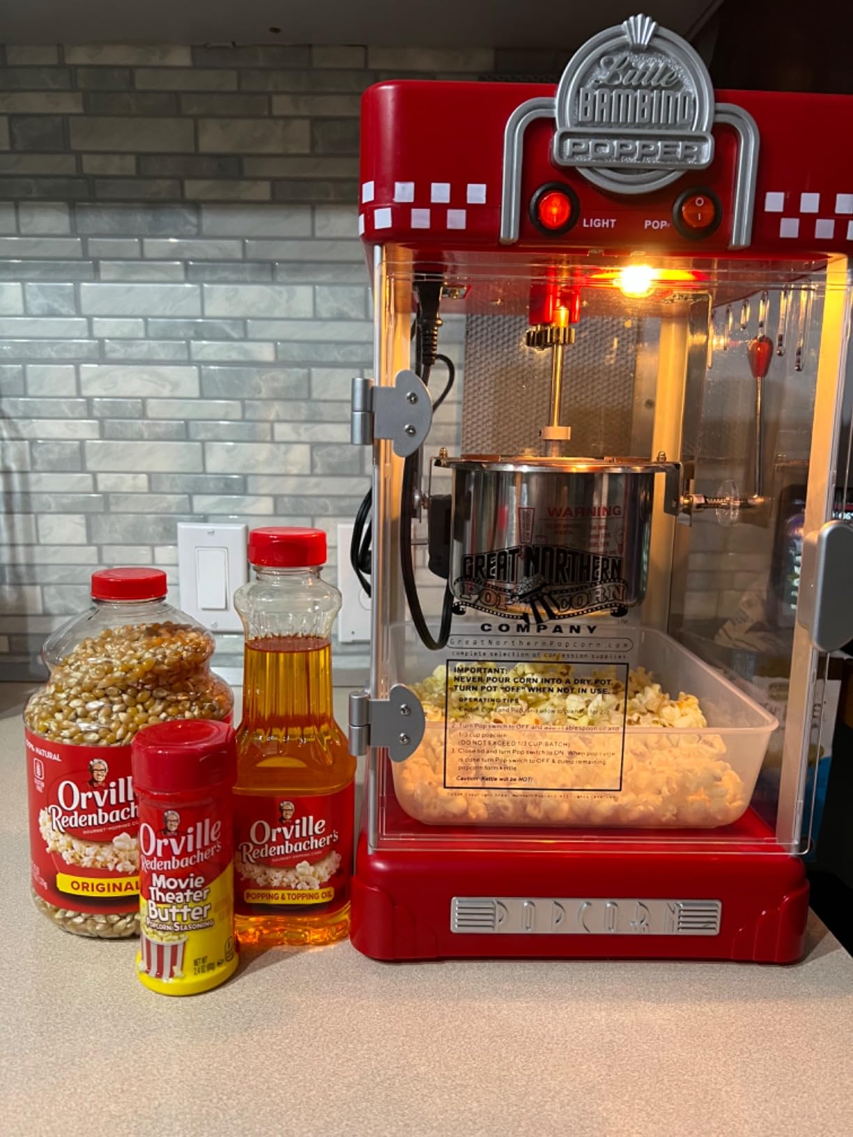 Great Northern Popcorn Company 83-DT5621 Northern Company Red GNP Little Bambino 2-1/2 Ounce Retro Style Popcorn Popper Machine, 2.5 Ounce customer photo 2