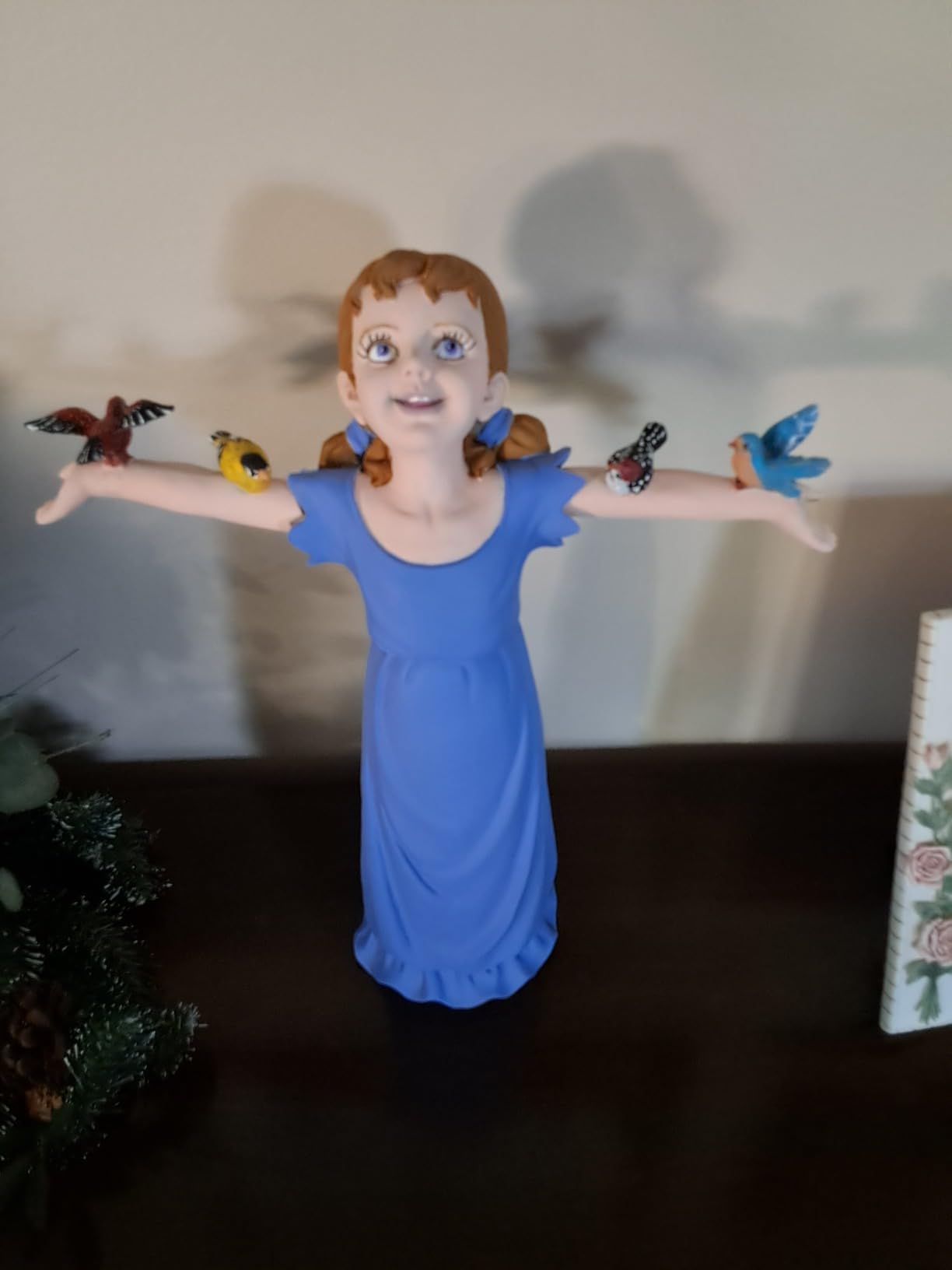 Design Toscano Basking in Glory Little Girl with Birds Outdoor Garden Statue, Medium, 16 inches tall, Whate Stone Resin, Two Tone Stone Finish customer photo 1