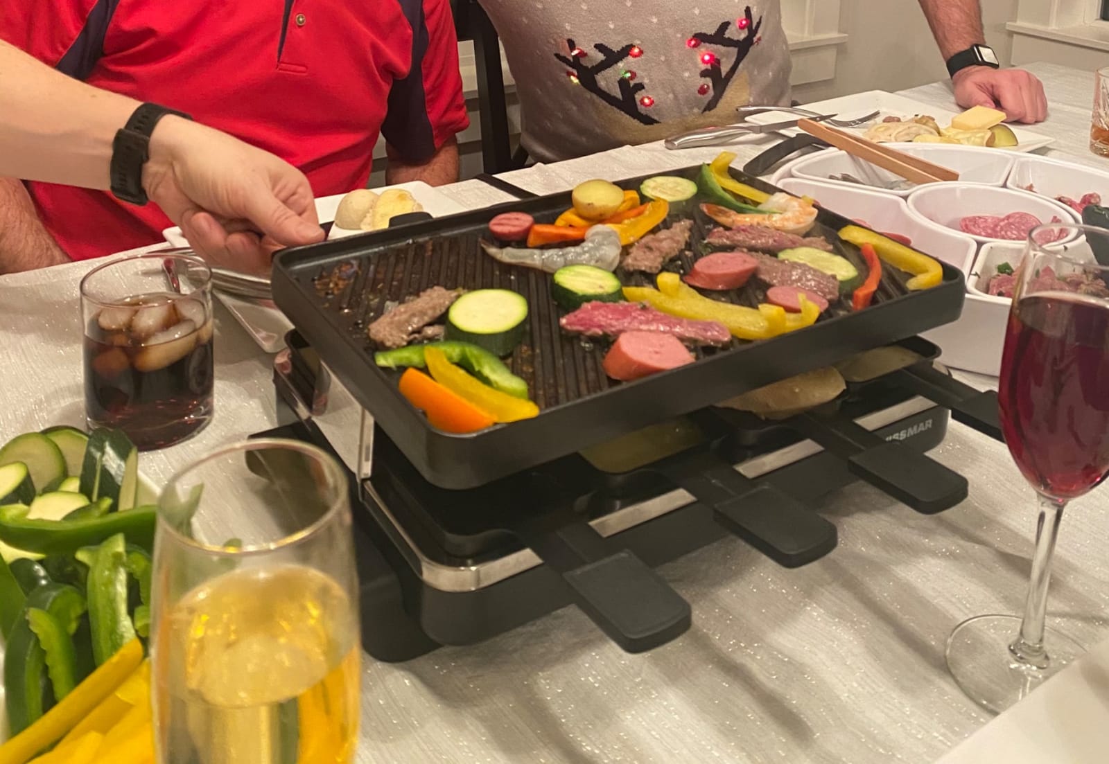 Swissmar Classic 8-Person Raclette Party Grill - Indoor Electric Grill & Griller with Reversible Cast Iron Grill Plate/Crepe Top - Anthracite Black customer photo 2