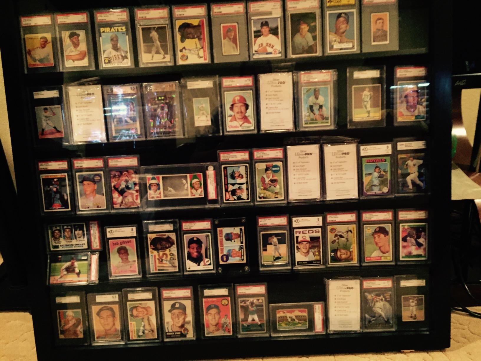 Baseball Card Display Case - 50 Graded Sports Card Display Frame Lockable - PSA Graded Card Case with UV Protection | Card Display for Football & Basketball | Black customer photo 1