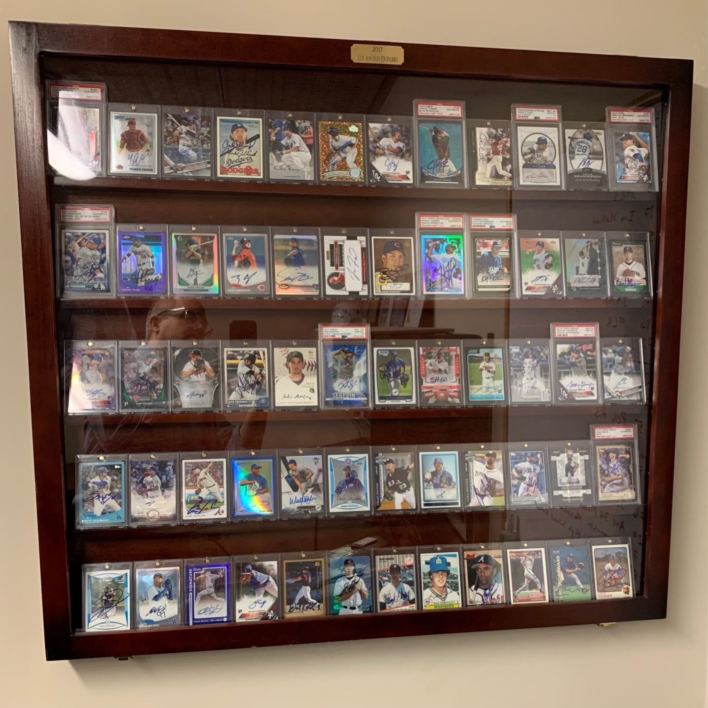 Baseball Card Display Case - 50 Graded Sports Card Display Frame Lockable - PSA Graded Card Case with UV Protection | Card Display for Football & Basketball | Black customer photo 2