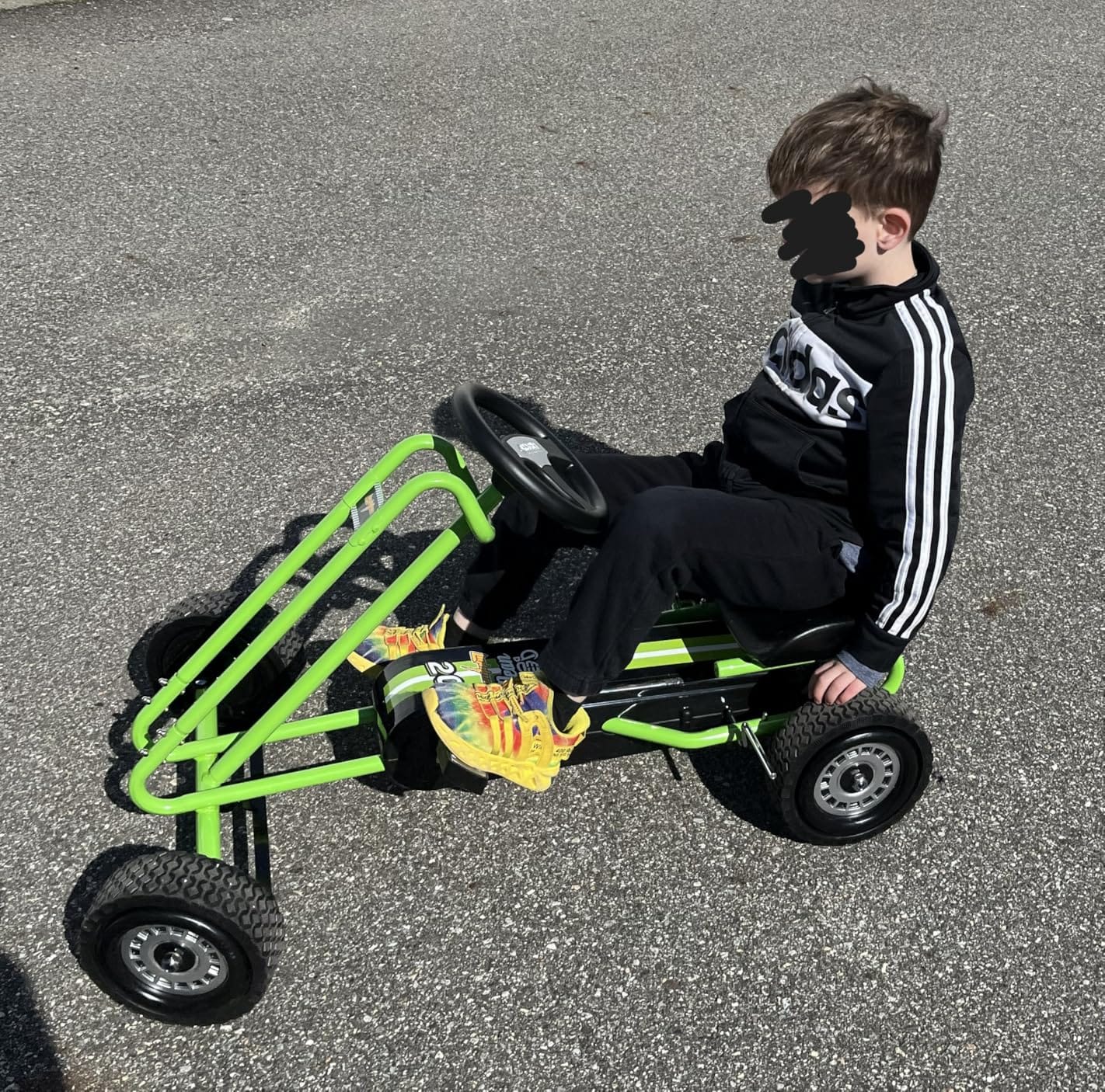 Hauck Kids Pedal Go Kart, 4 Wheel Bike Cart, Ages 4-8, Lightning Ride, Race Green - Outdoor Ride-On Bicycle Cart with Rubber Tires for Boys and Girls with Adjustable Bucket Seat and Advanced Handbrakes customer photo 1