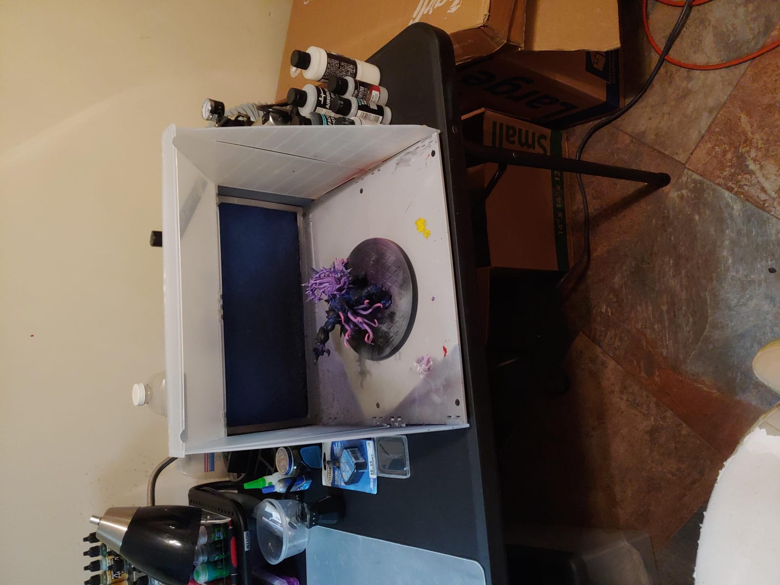 Master Airbrush Portable Airbrush Spray Booth Kit | With 25W Fan, Turntable & Extension Hose, 16.5