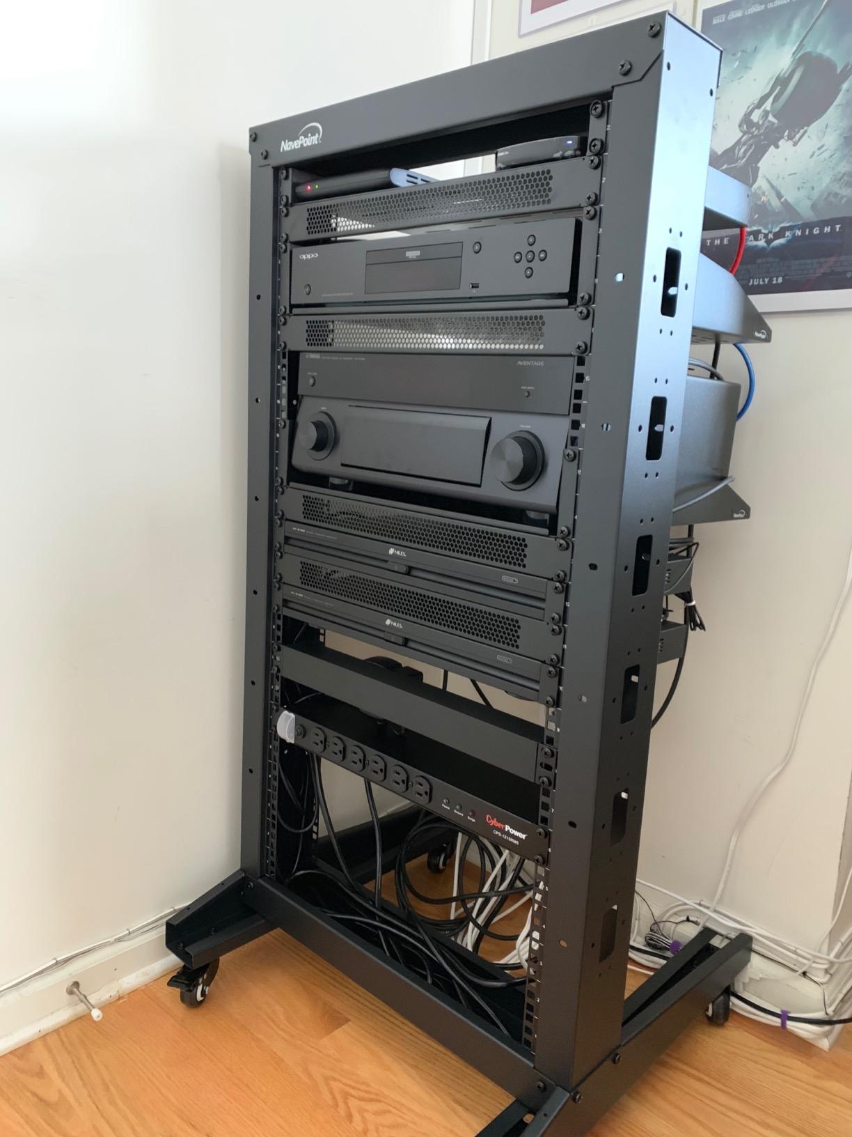 NavePoint 45U 2 Post Open Frame Server Rack for 19 Inch Equipment, AV, Networking, Data & IT Devices, 2-Post Rack 45U 881lbs Weight Capacity, Black customer photo 2