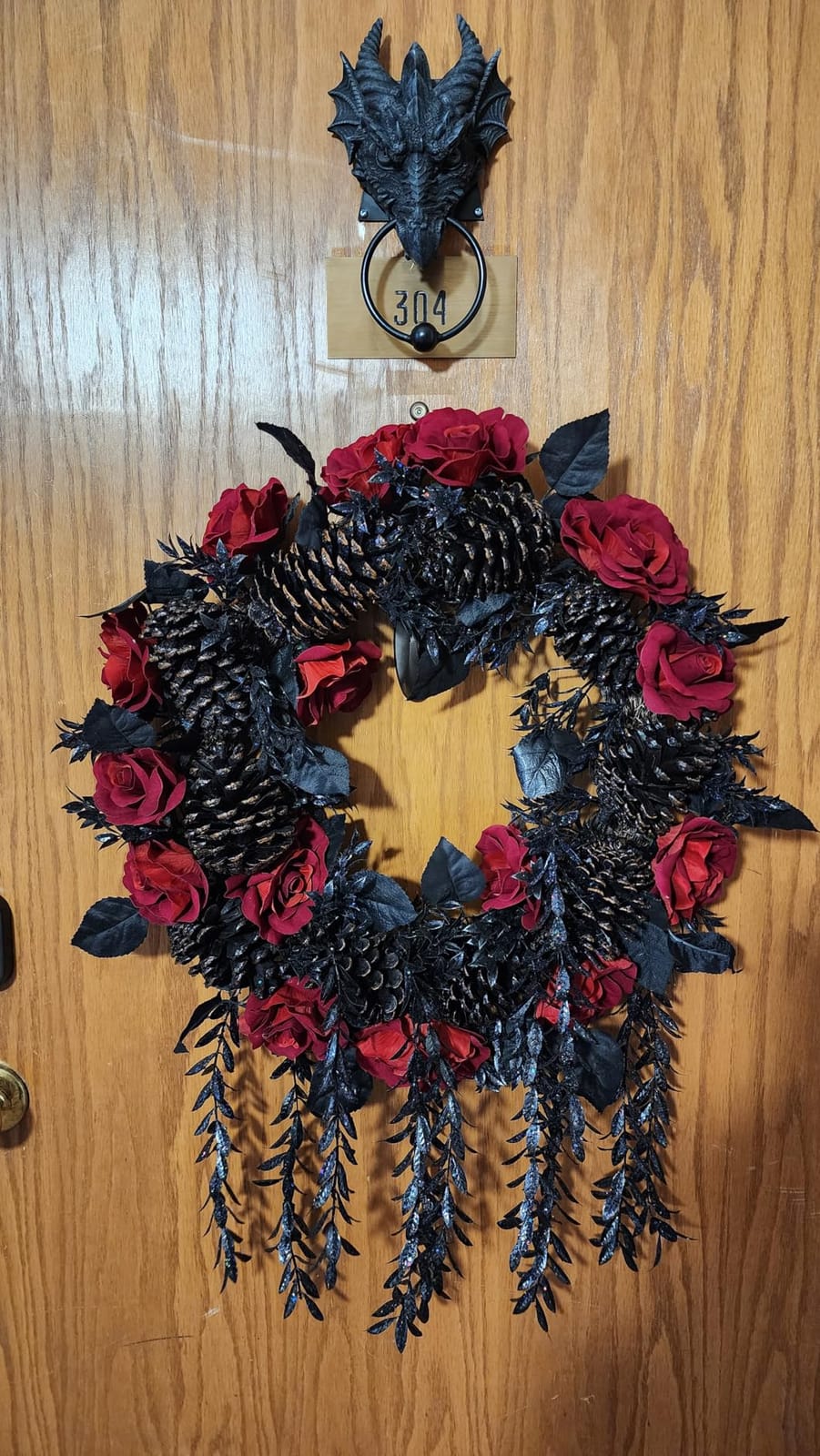 Gothic Dragon Door Knocker Cast Iron Finish customer photo 2