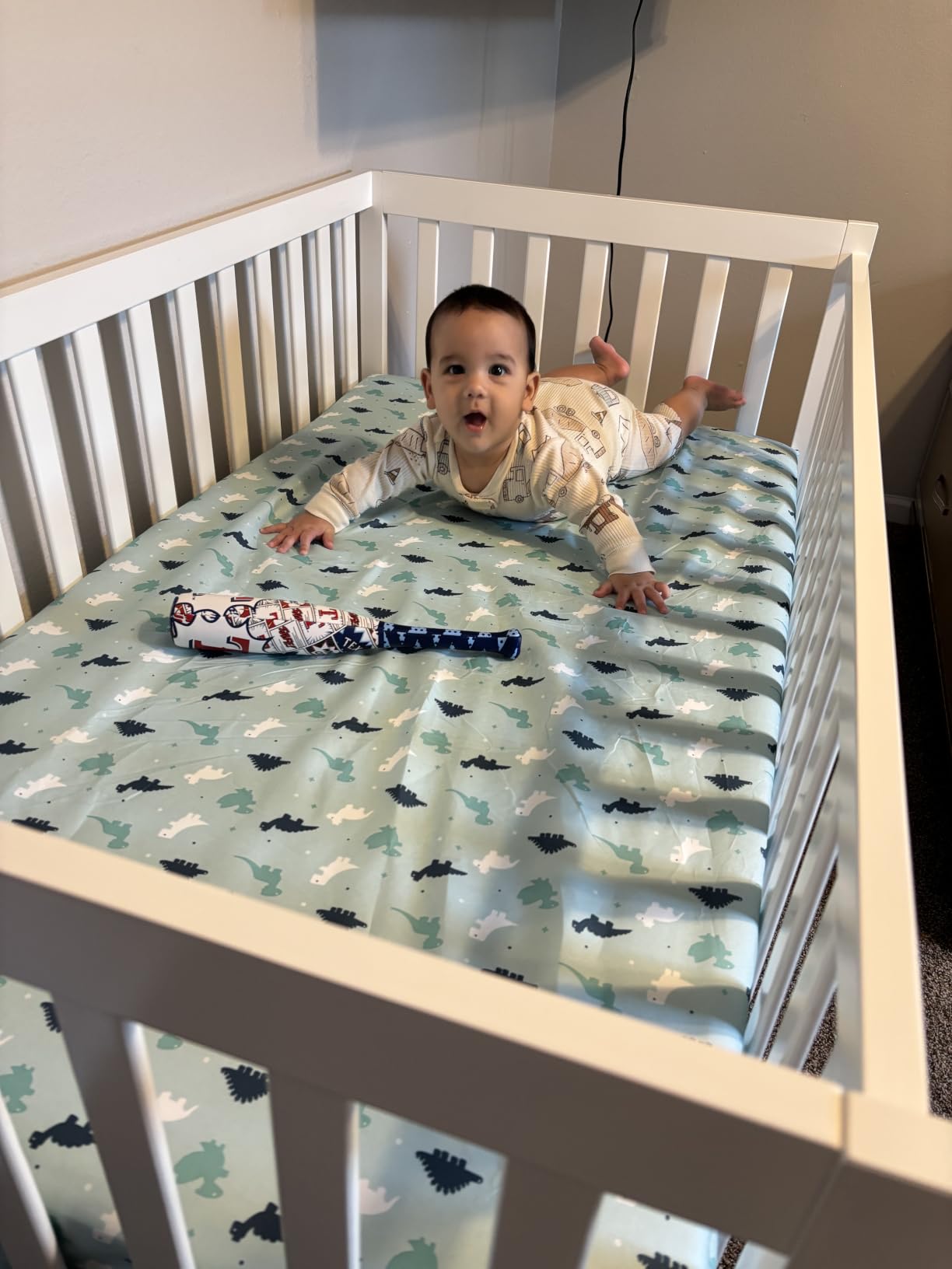 Dream On Me Synergy 5-in-1 Convertible Full-Size Baby Crib with Toddler, Day & Full Bed Conversion in White, GreenGuard Gold & BSA, 3 Mattress Heights, Sustainable Pinewood customer photo 2