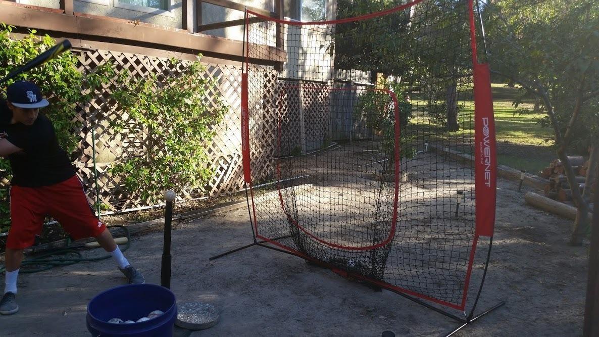 PowerNet Baseball Softball Practice Net 7x7 with Baseball Accessories for Practice Pitching, Batting & Fielding, Ball Caddy, Weighted Baseballs, Tee customer photo 2