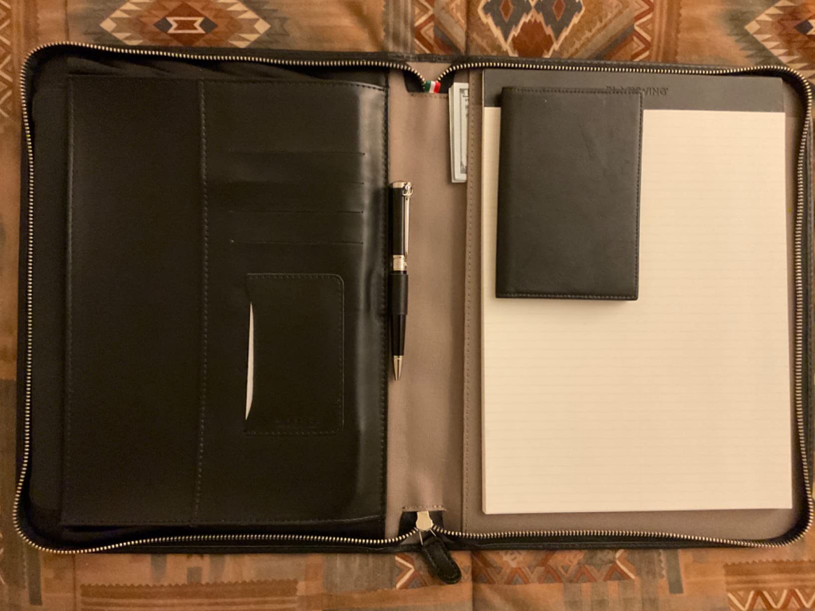 Premium Maruse Leather Portfolio Padfolio - Executive Folio for Men and Women with Zipper, Folio Document Organizer, Laptop Sleeve, iPad Case and Folder - Made in Italy, Brown customer photo 1
