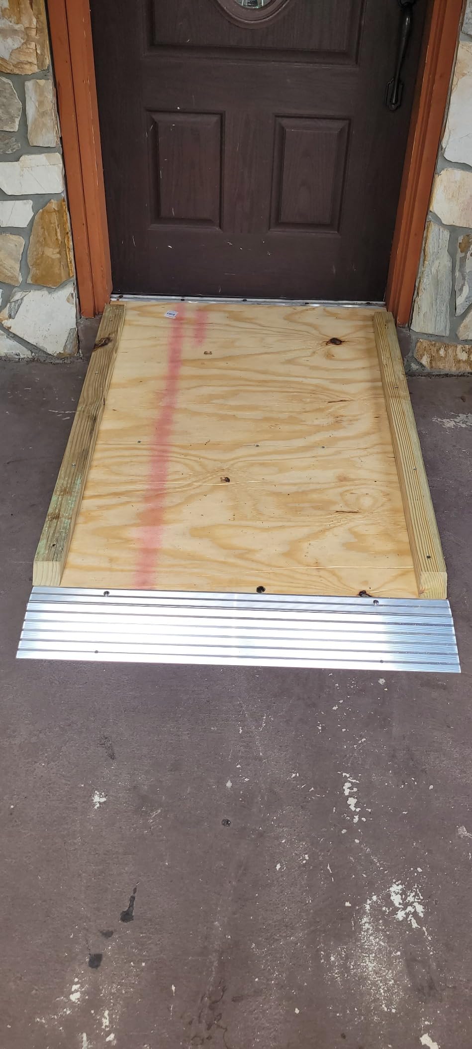 EZ-ACCESS Transitions Modular Entry Ramp, Self Supporting, Aluminum, 1.5 in Rise, For Home Steps, Door Thresholds, and Sliding Doors customer photo 2