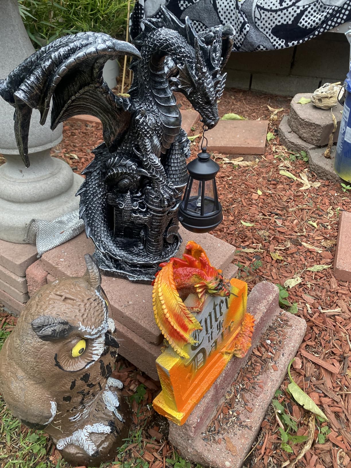Dragon Statue with Solar Light Lantern Figurine customer photo 1