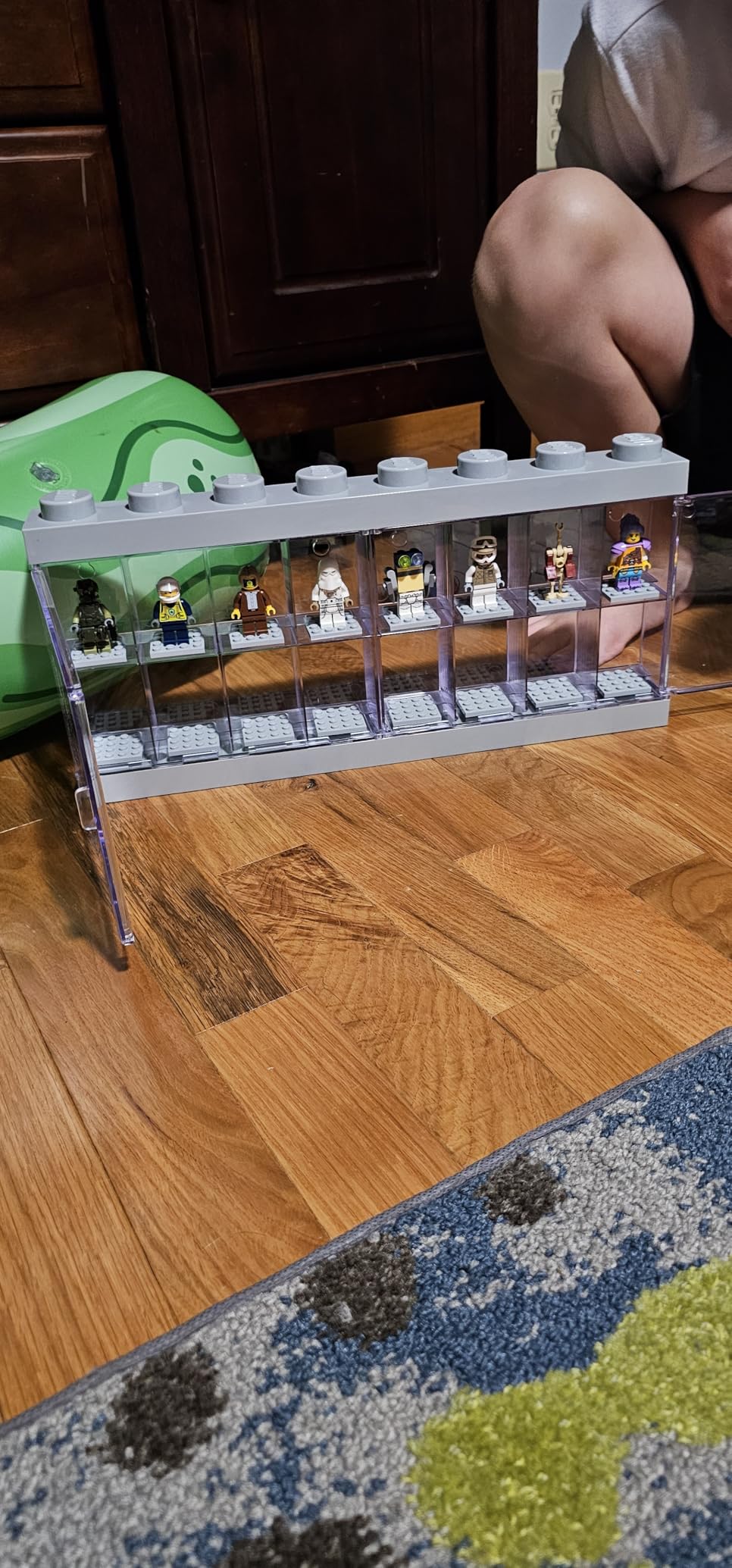LEGO Minifigure Display Case 16 Red, Space for 16 Minifigures | Stackable storage cabinet with 16 individual compartments and baseplates. BPA and phthalate free, wall-mountable design customer photo 1
