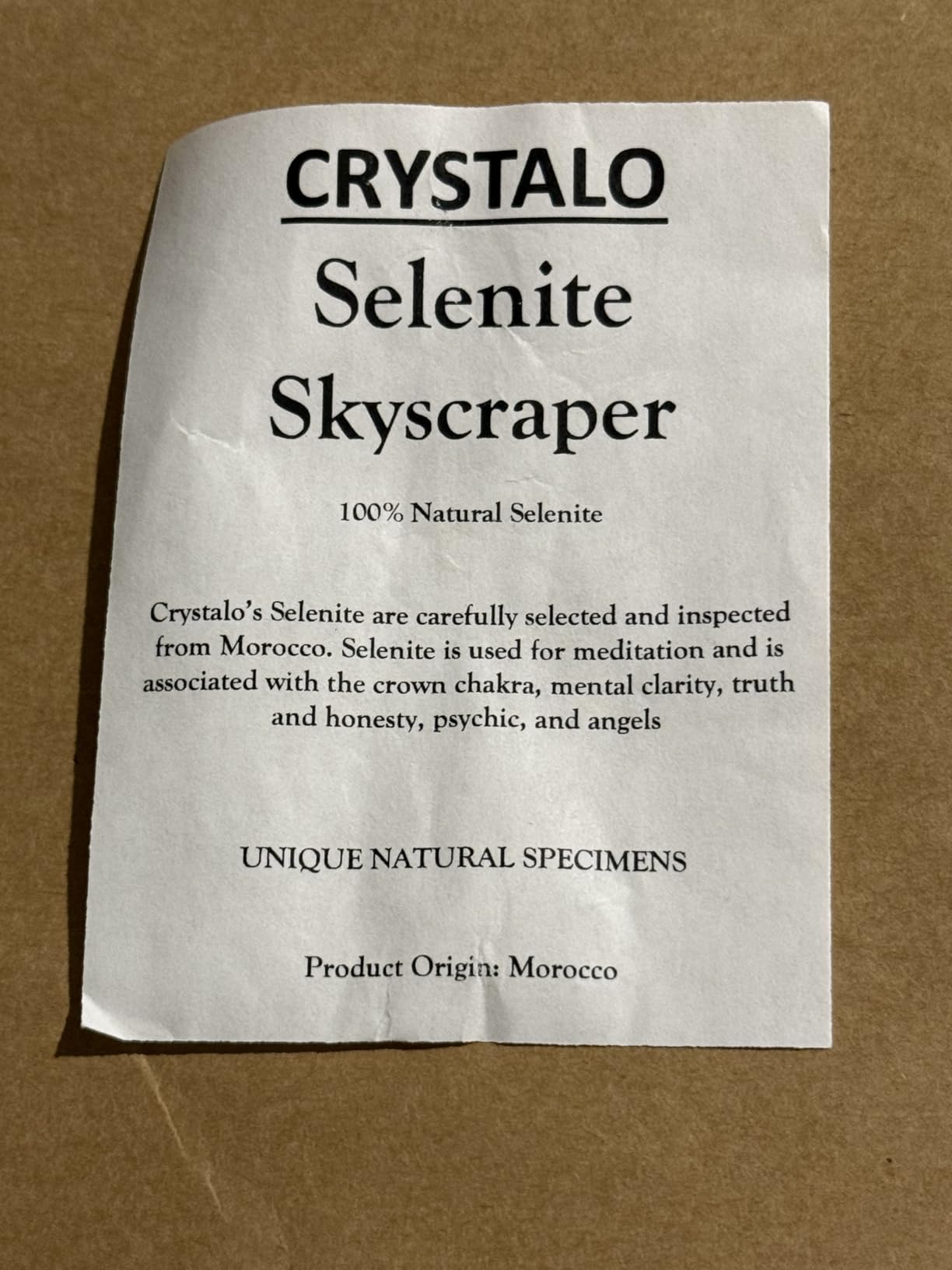 Selenite Skyscraper (1pc) - ~4 Inch Tall - Natural Healing Crystal customer photo 2