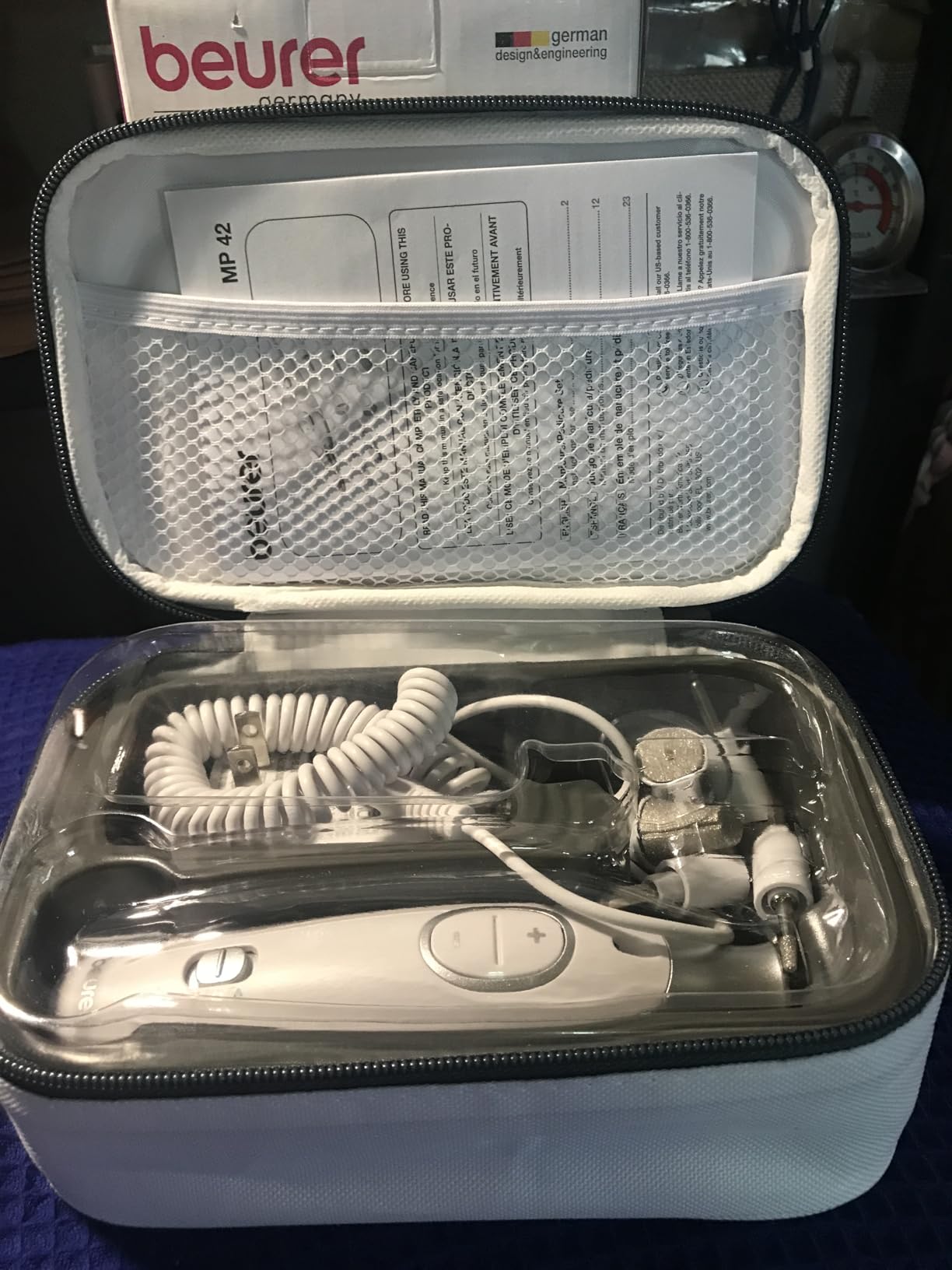 Beurer MP62 Professional Nail Drill Kit, Portable Electric File Machine with 10 Attachments & 10 Sanding Bands, Efile Dremel for Acrylic Gel Manicure and Pedicure, LED Light, with Storage Case customer photo 2