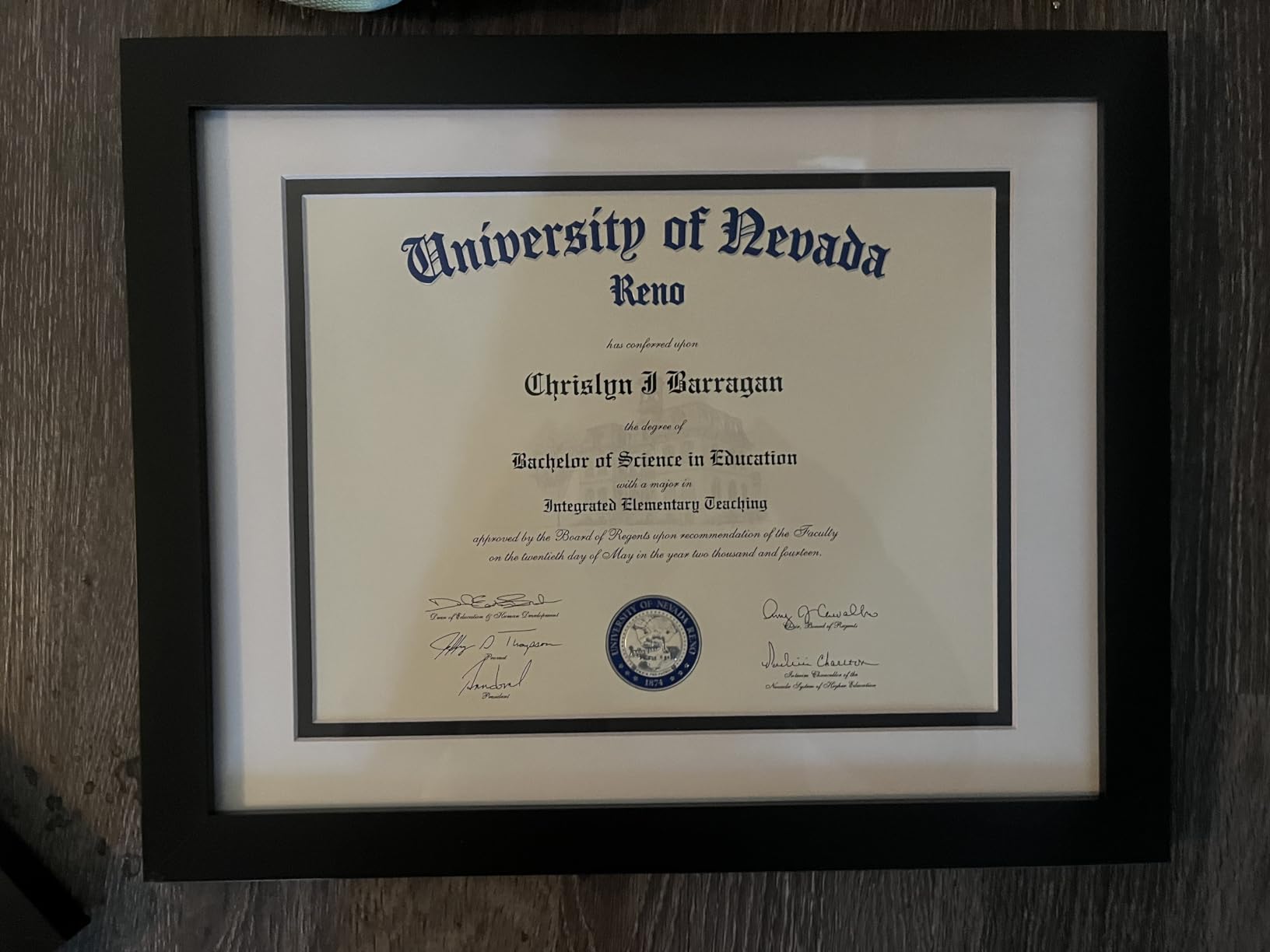 Golden State Art 11x14 Diploma Frame for 8.5x11 Document,Solid Wood/Glass | Fit For 11X14 Document & Certificates Without Mat,Double Mat(White With Black) ,Black ,1 Pack customer photo 2