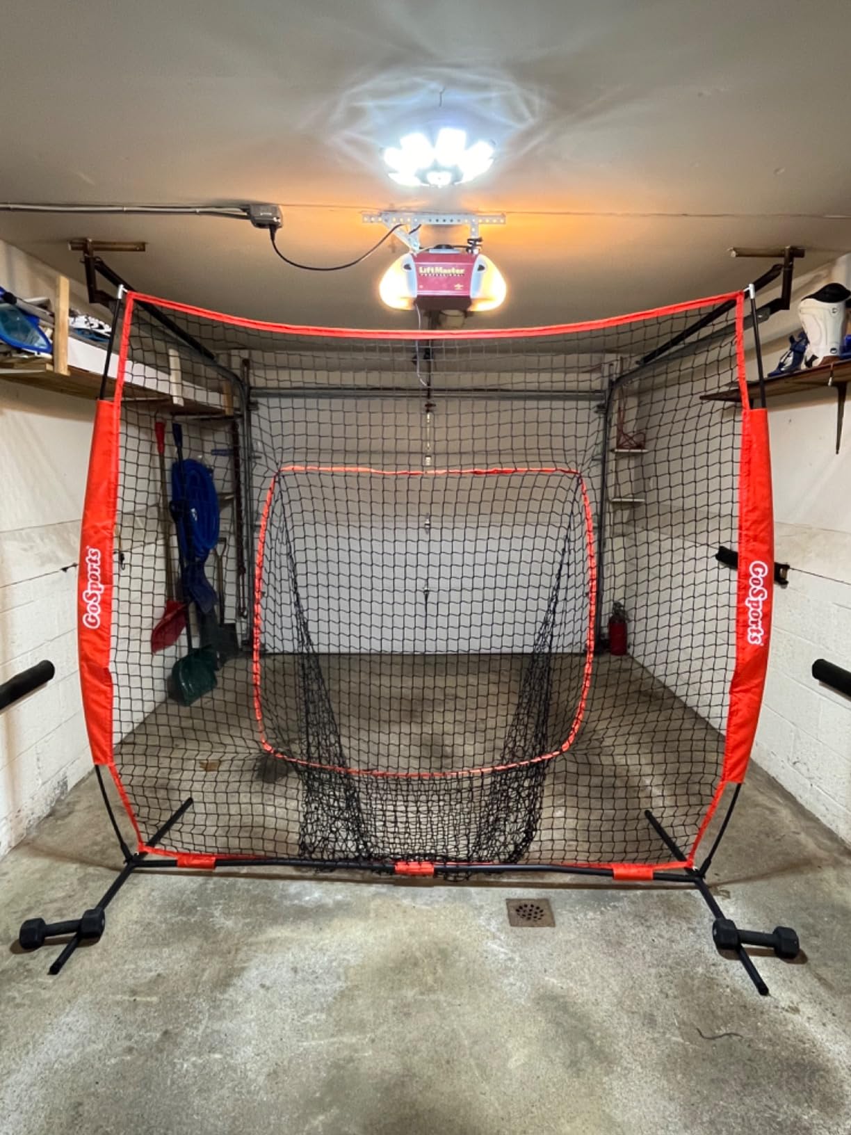 GoSports 7 ft x 7 ft Baseball & Softball Nets - Red, Black, Drip or PRO - Practice Hitting & Pitching Net with Bow Type Frame, Carry Bag and Strike Zone, Great for All Skill Levels customer photo 1