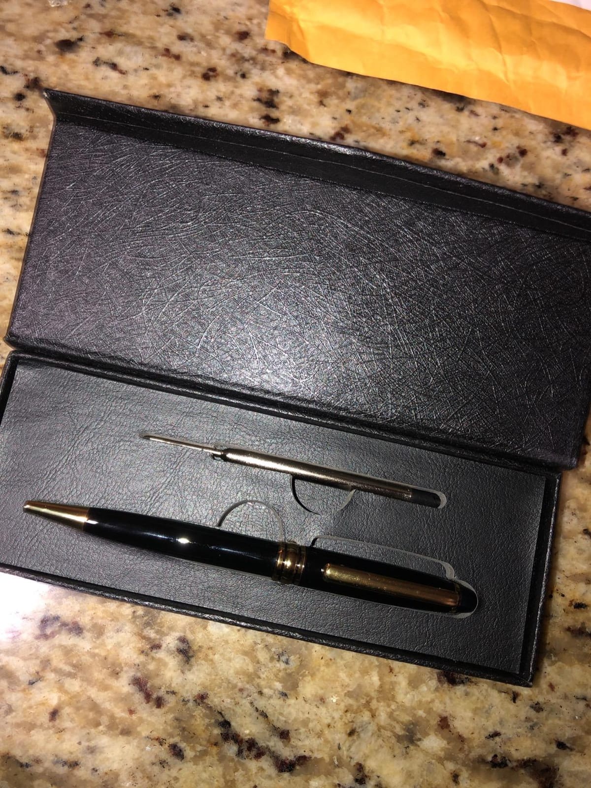 Custom Engraved Executive Pen Gift Set - Personalized Brass Ballpoint Pen with Matching Paper Tool - Elegant Gift Box (Black) customer photo 1