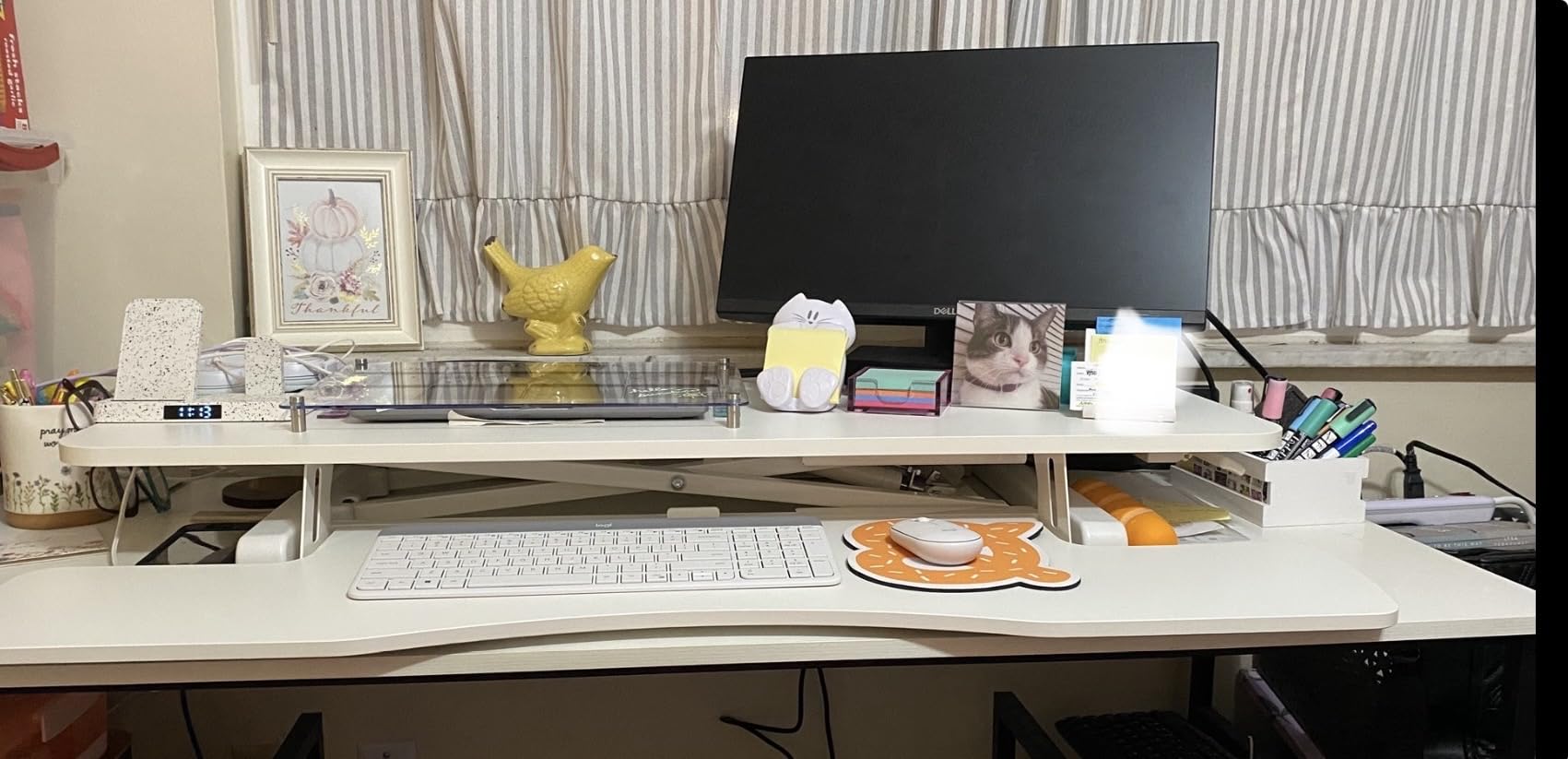 VIVO 32 inch Desk Converter, K Series, Height Adjustable Sit to Stand Riser, Dual Monitor and Laptop Workstation with Wide Keyboard Tray, Black, DESK-V000K customer photo 2